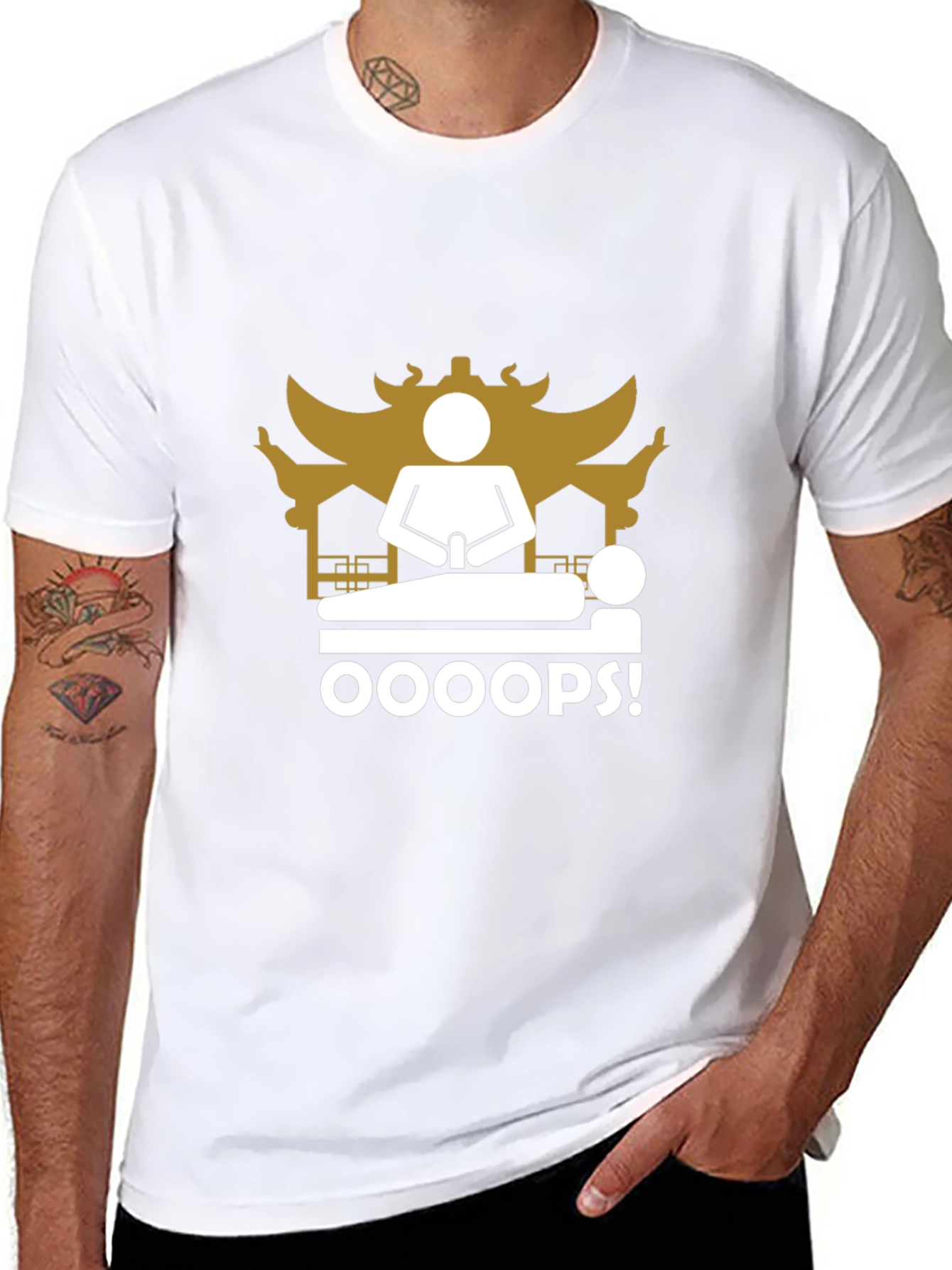 Oops! Funny Black T-Shirt - Unique Graphic Tee