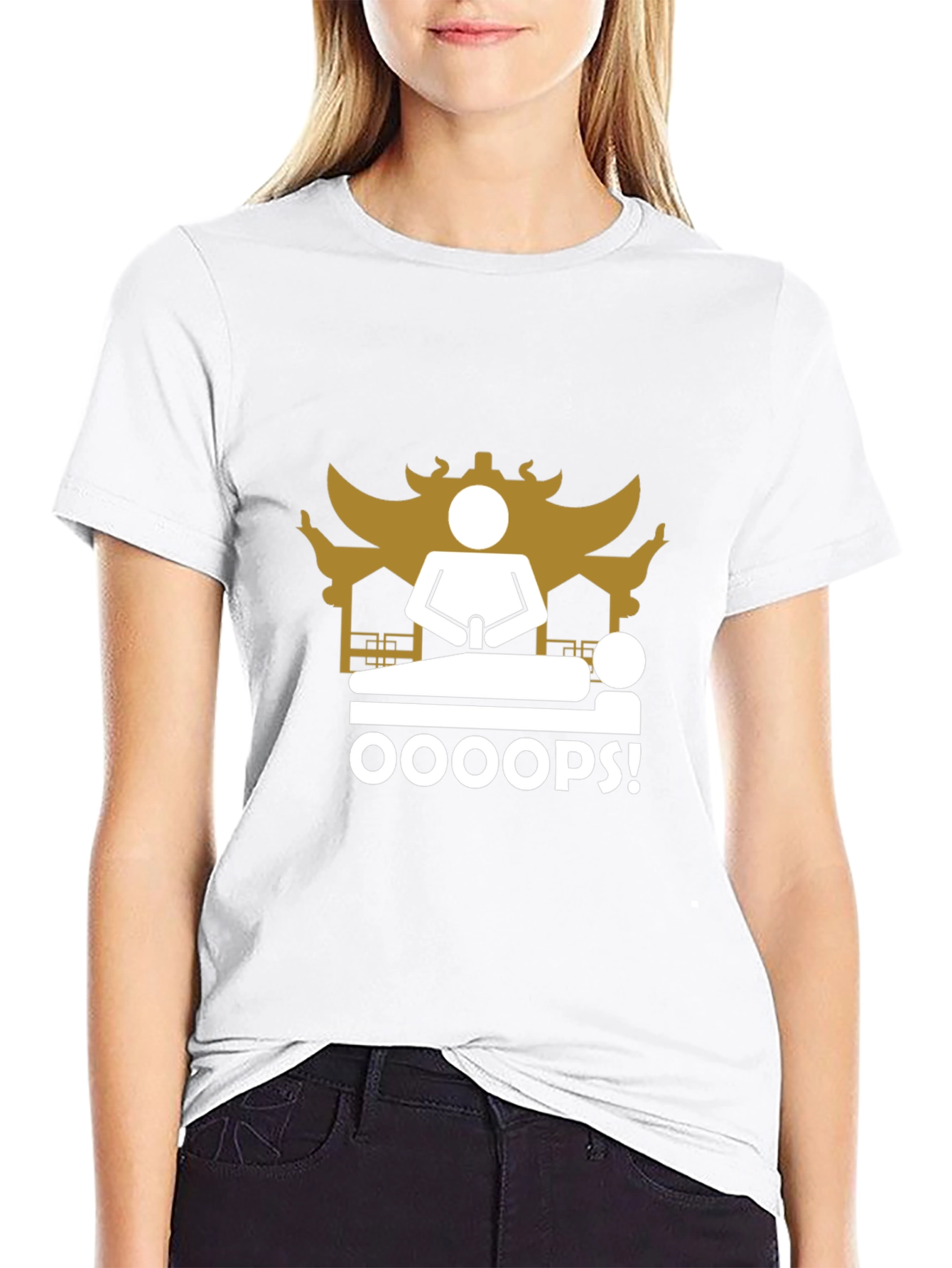 Oops! Funny Black T-Shirt - Unique Graphic Tee