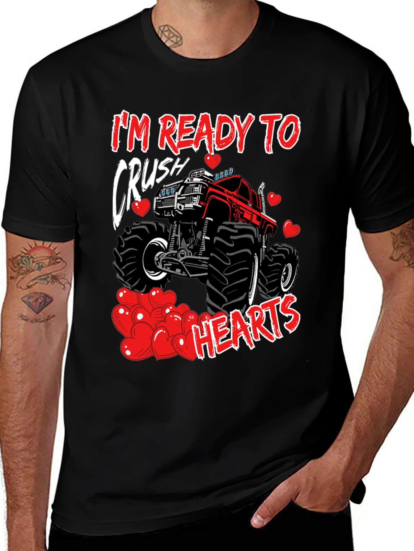 Crush Hearts Monster Truck Graphic Tee