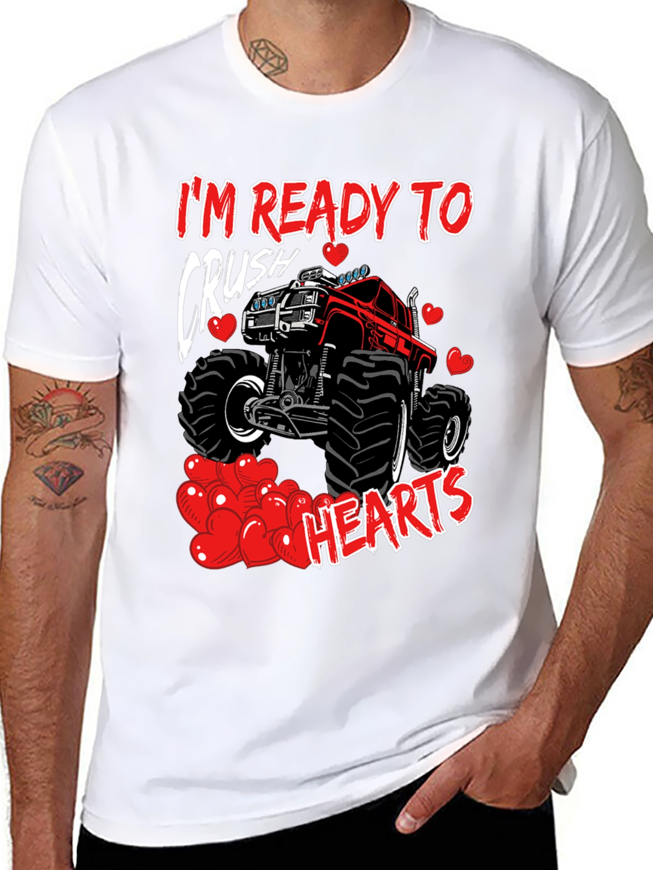 Crush Hearts Monster Truck Graphic Tee