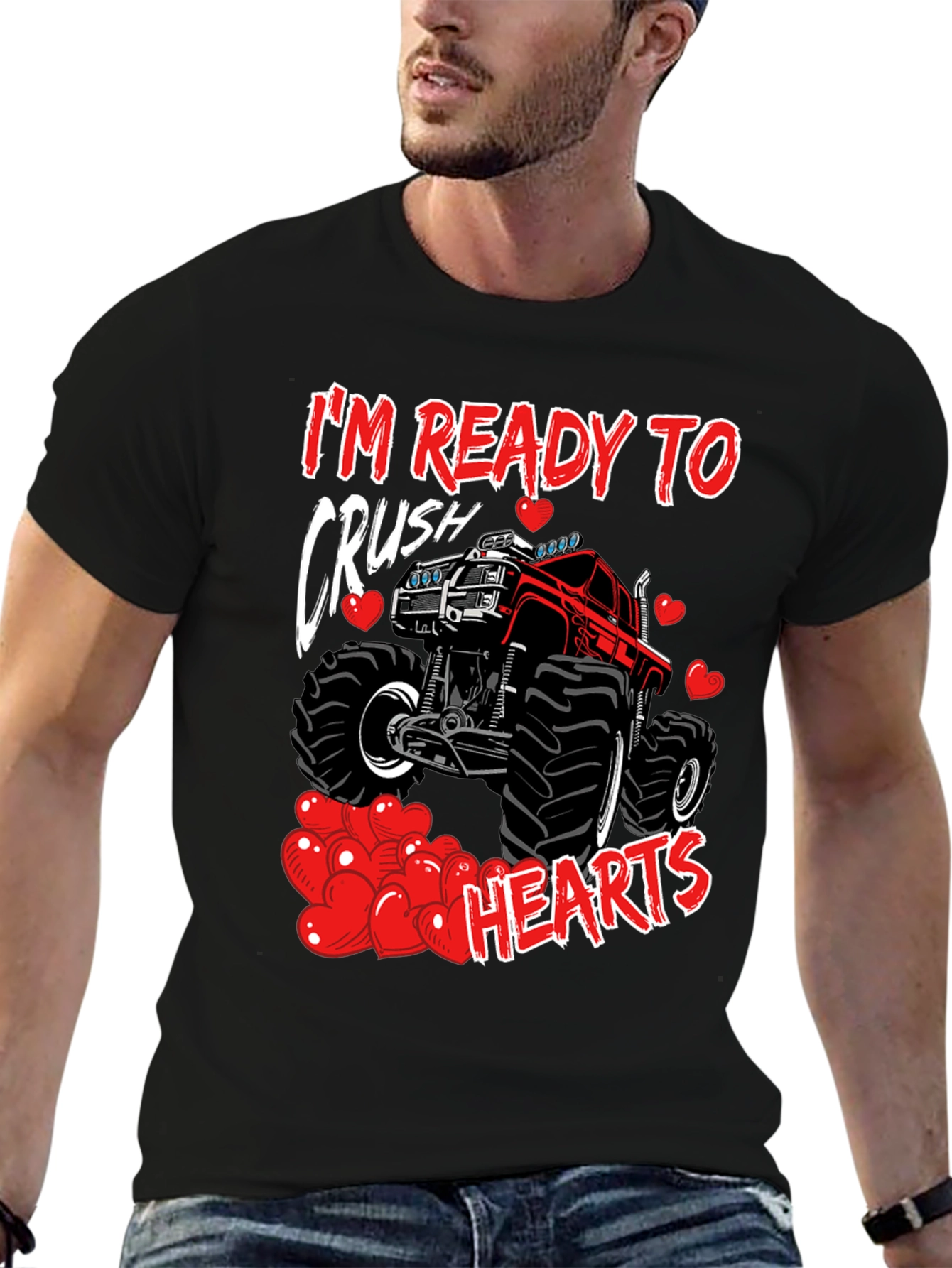 Crush Hearts Monster Truck Graphic Tee