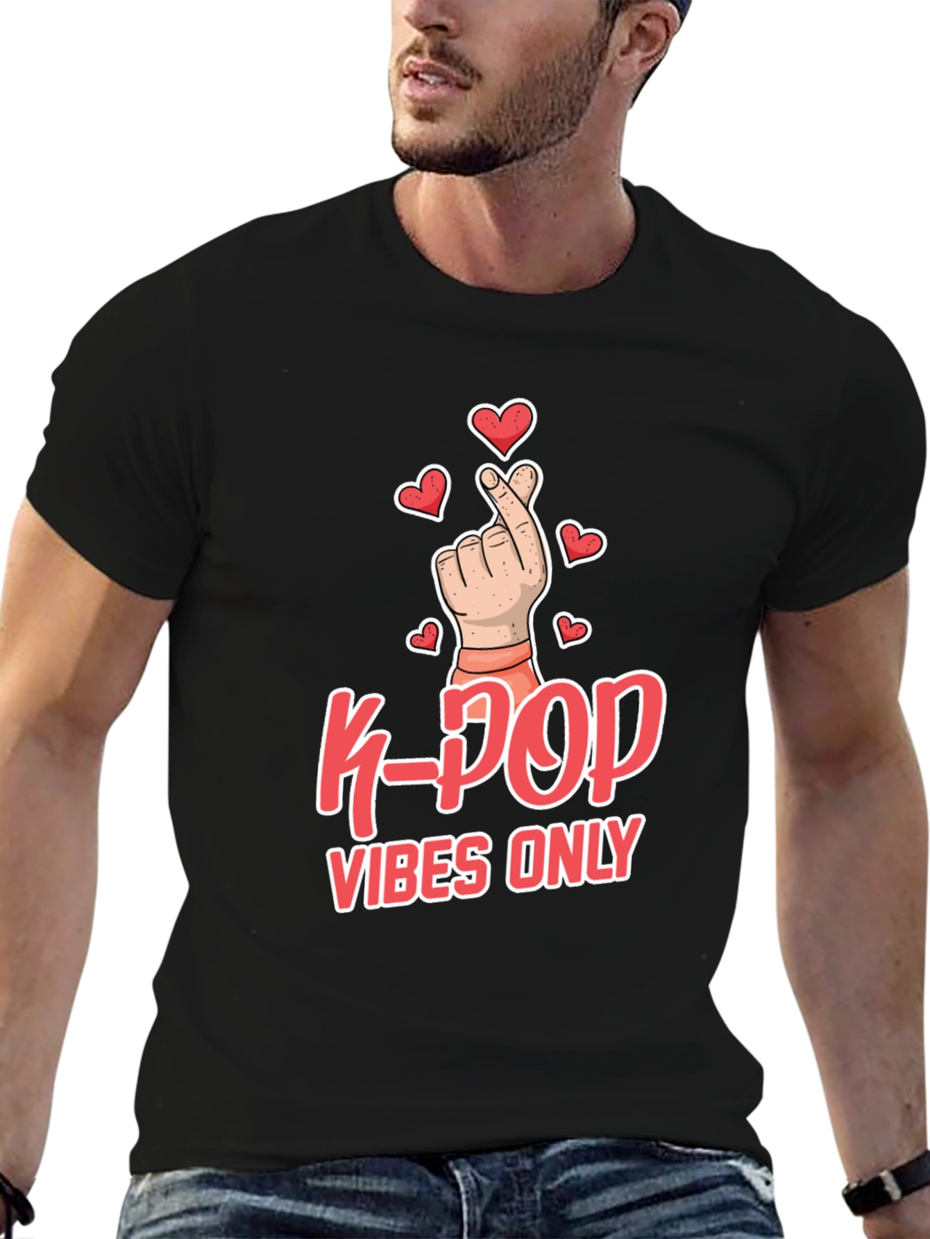 K-Pop Vibes Only Graphic Tee - Trendy & Stylish!