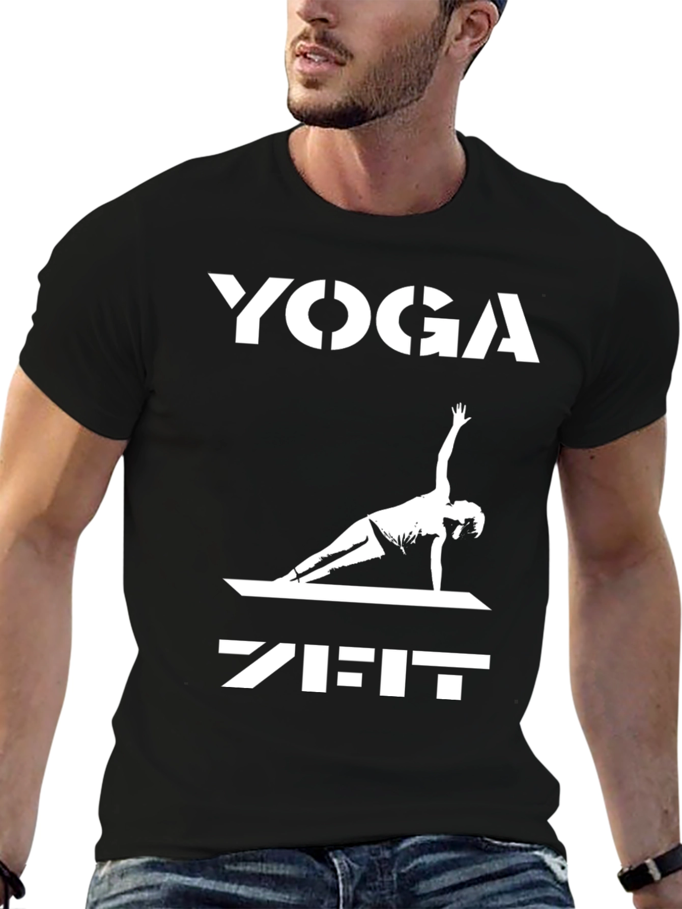 Yoga Zeit Graphic Tee - Black Cotton Blend