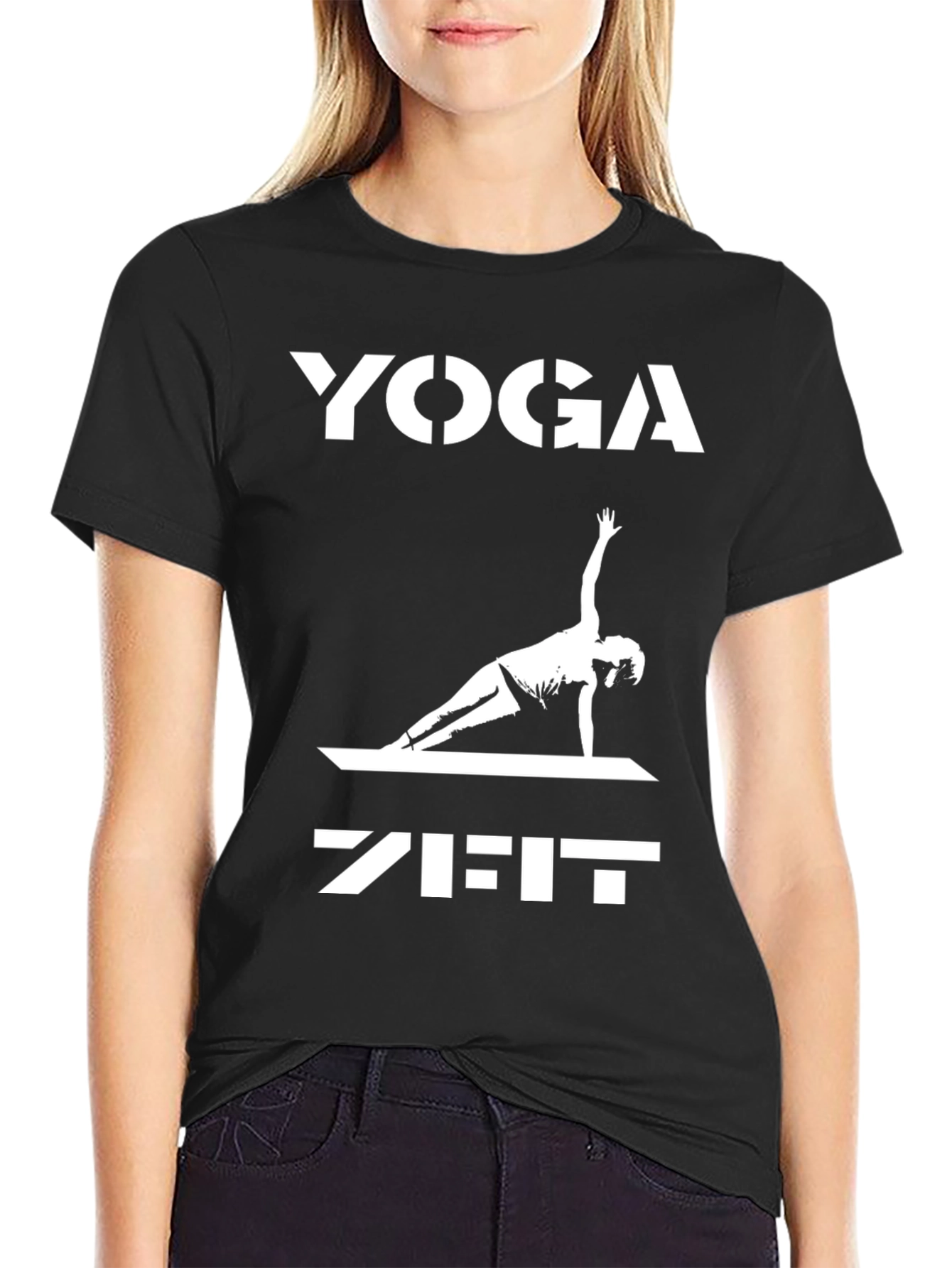 Yoga Zeit Graphic Tee - Black Cotton Blend