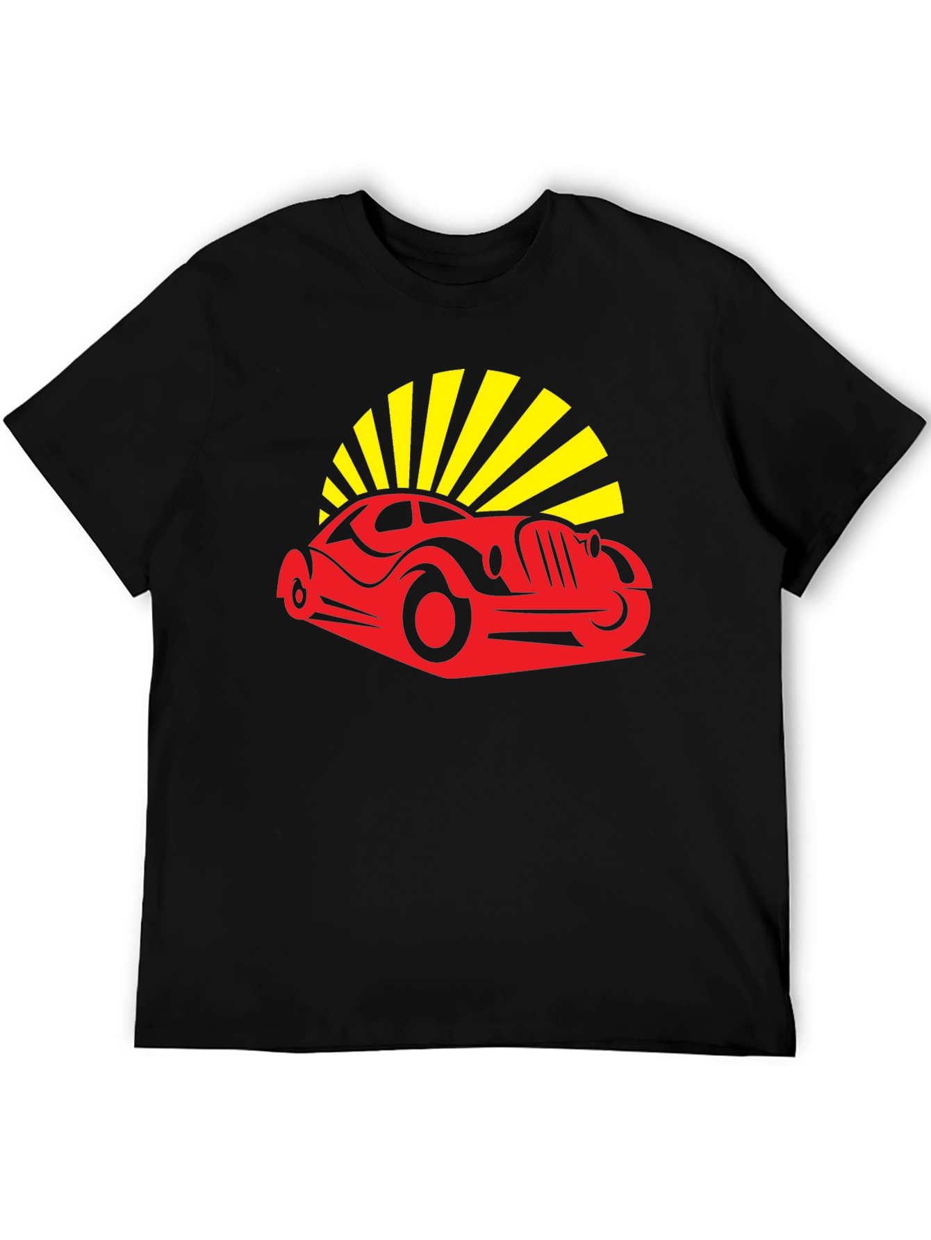 Retro Car Graphic Tee - Black Cotton
