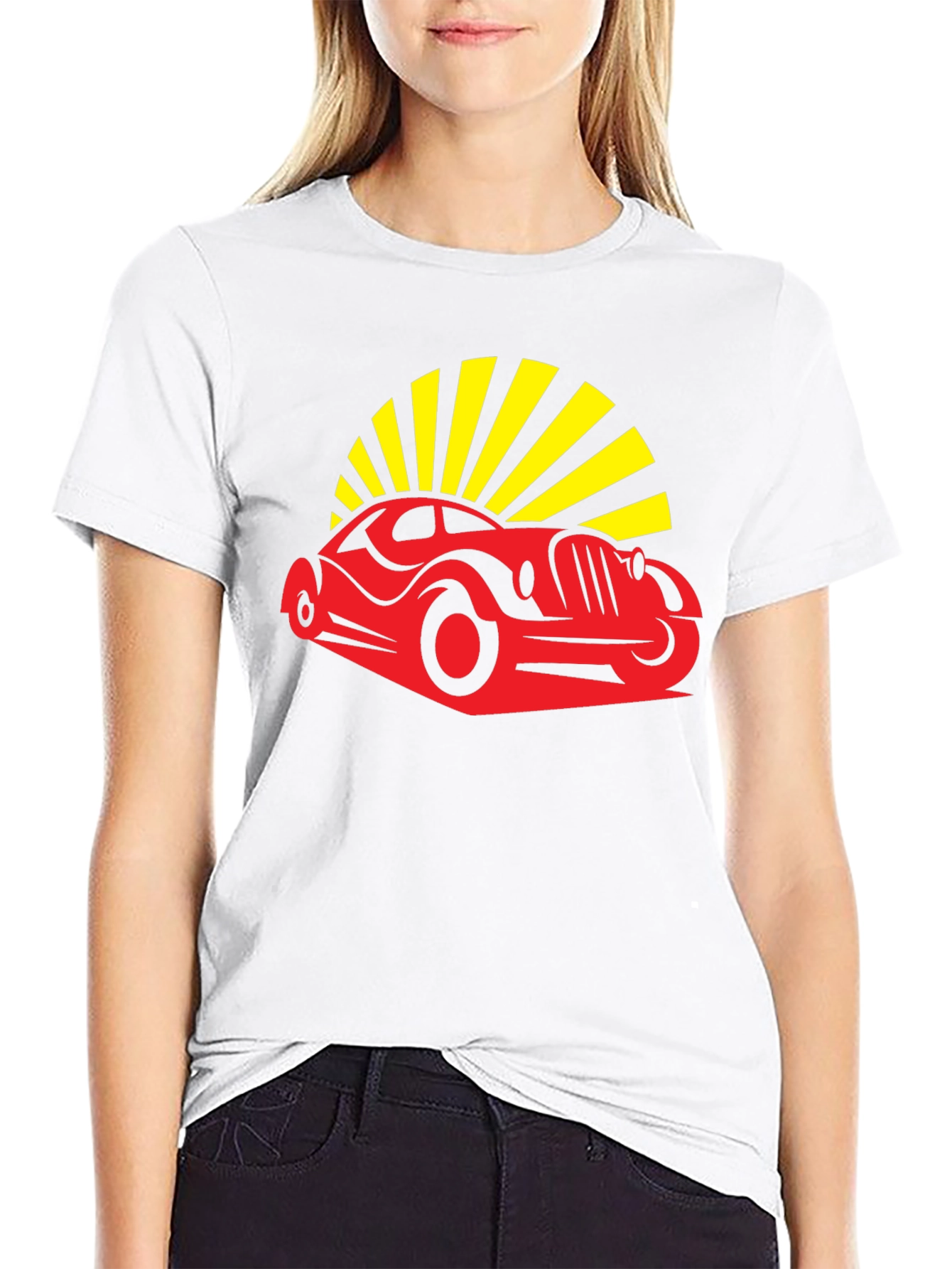 Retro Car Graphic Tee - Black Cotton