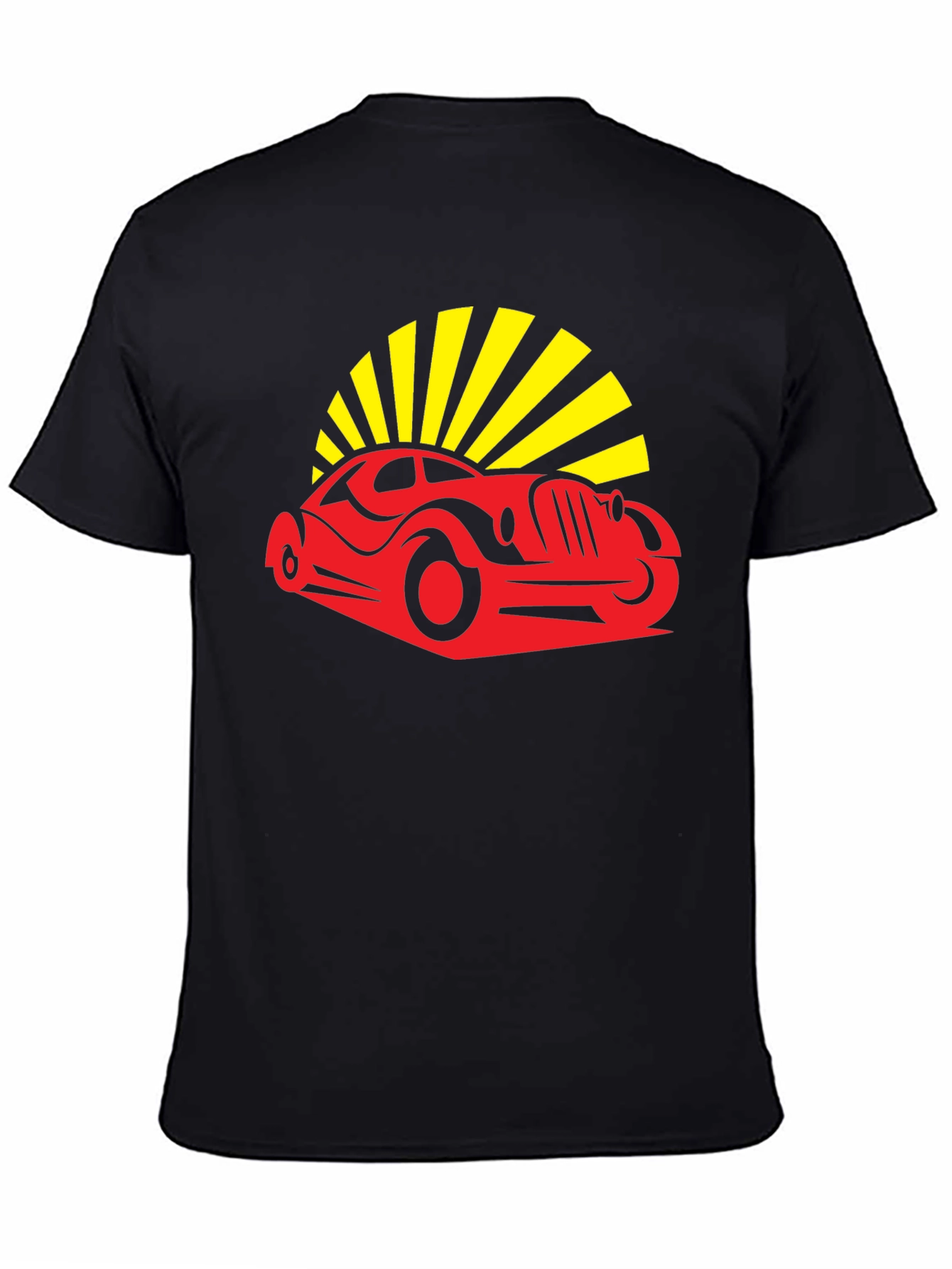 Retro Car Graphic Tee - Black Cotton