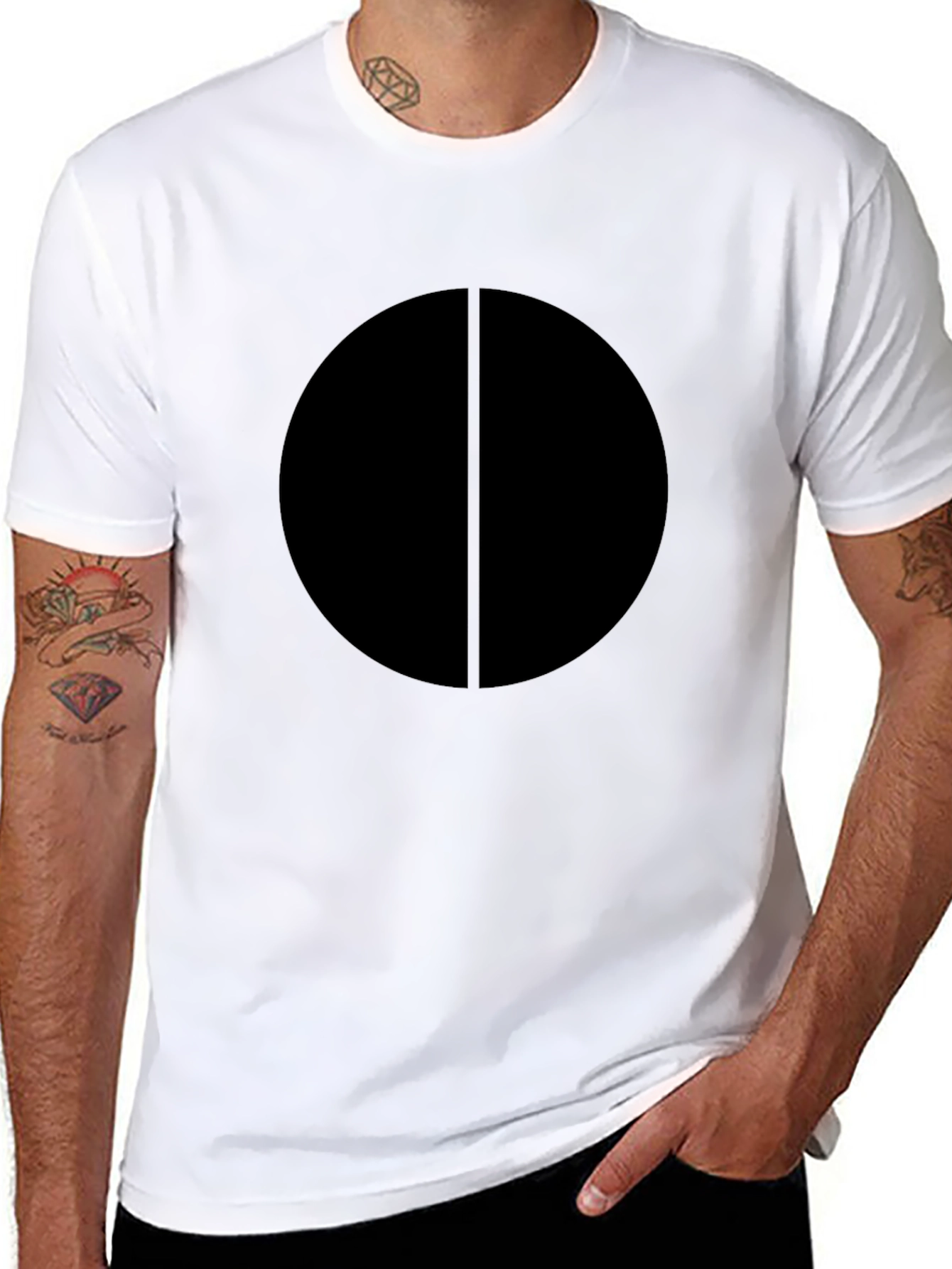 Minimalist Circle Tee - Black Graphic T-Shirt
