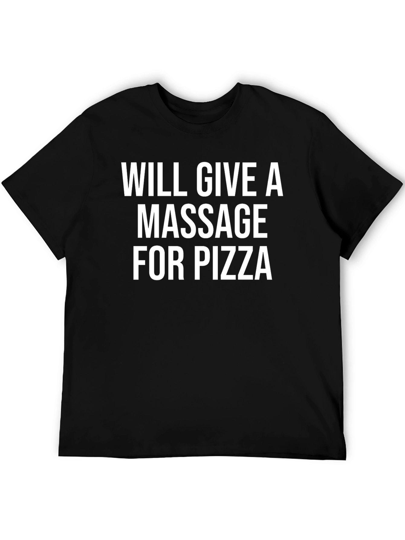 Massage for Pizza Black Graphic Tee