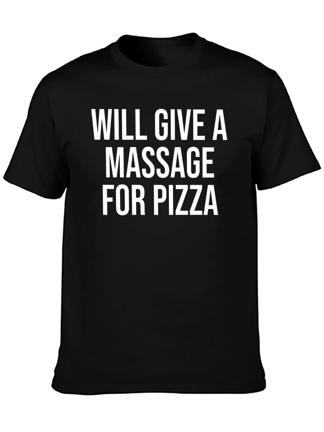 Massage for Pizza Black Graphic Tee