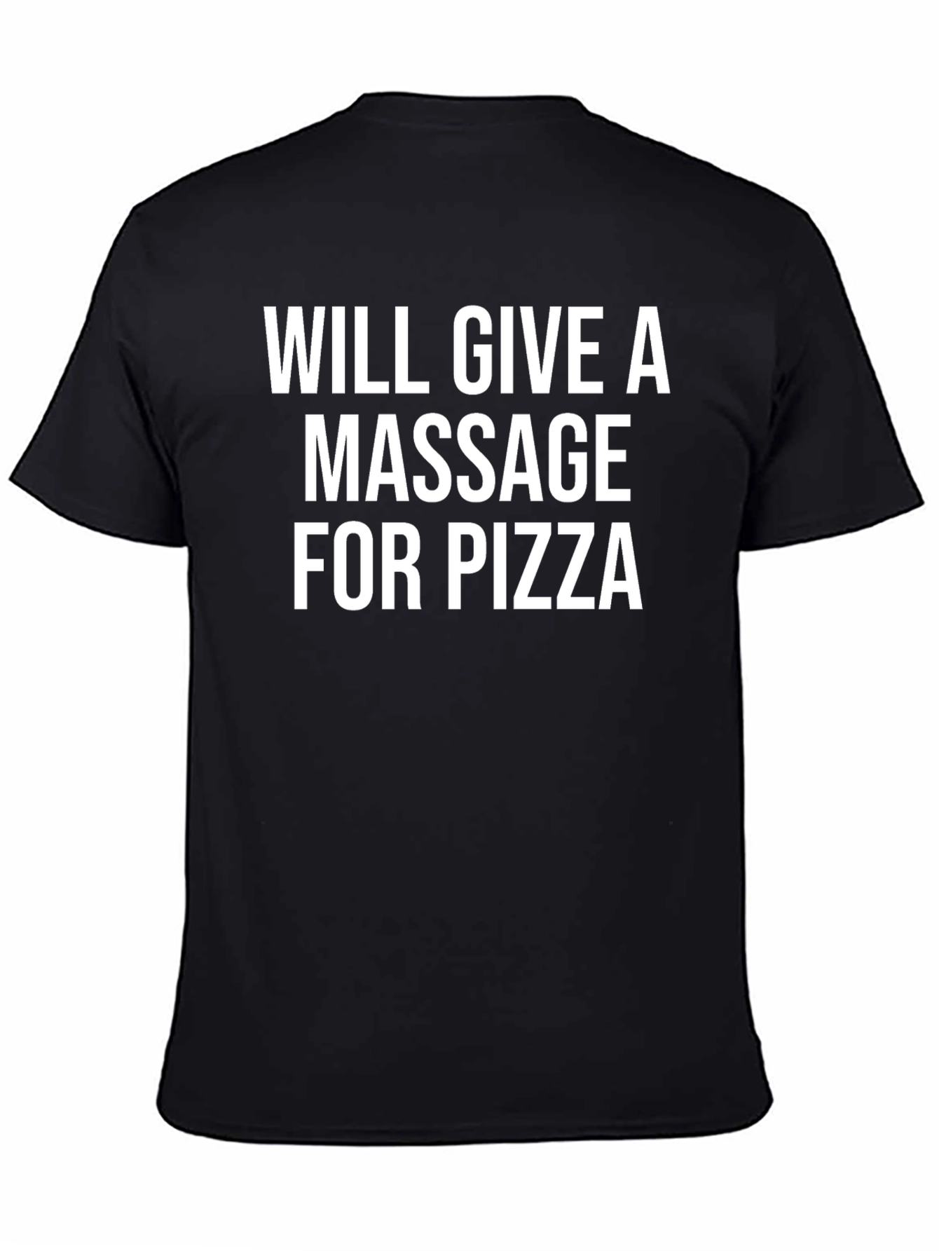 Massage for Pizza Black Graphic Tee