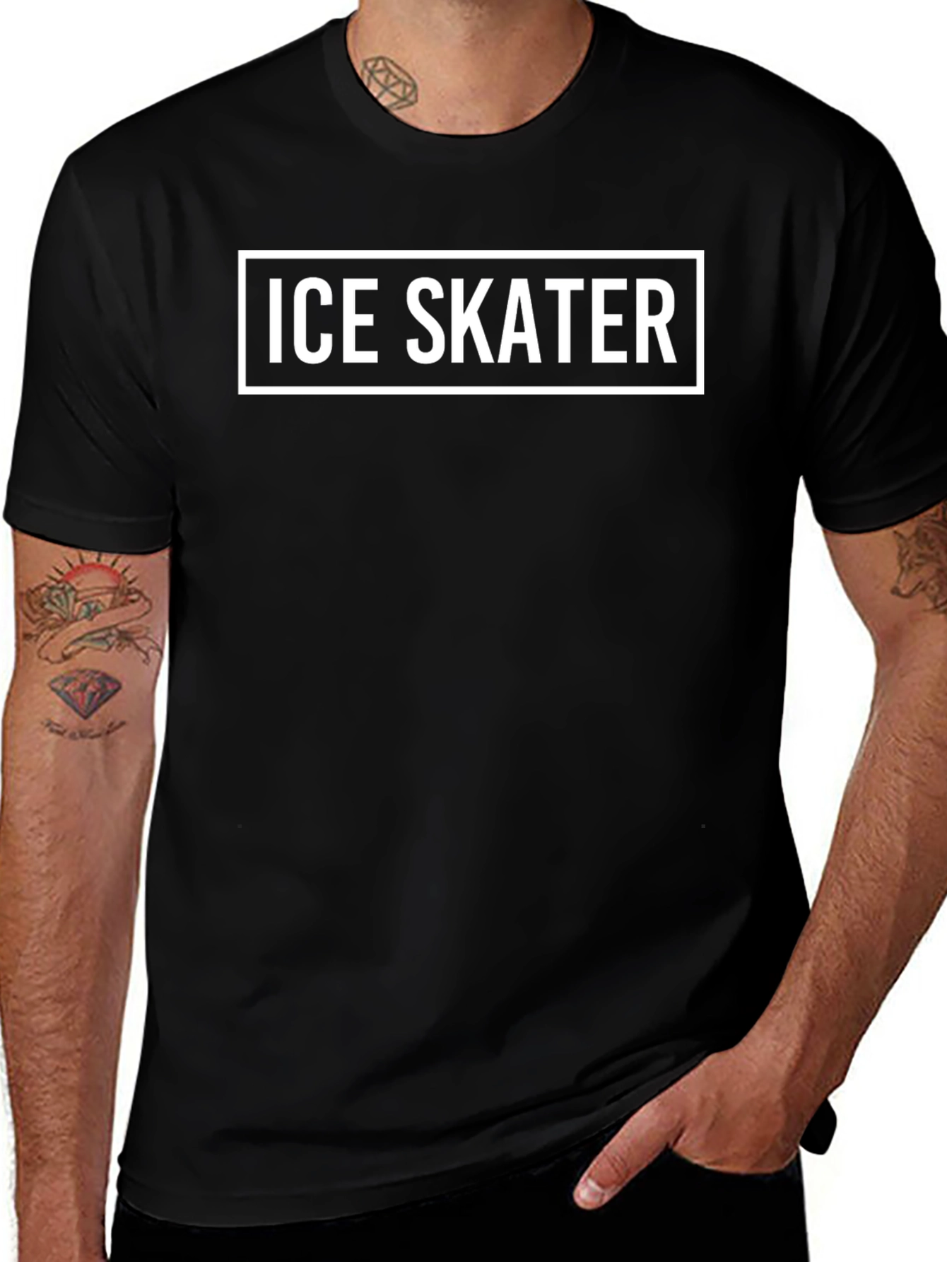 Ice Skater Graphic T-Shirt - Black Classic Fit