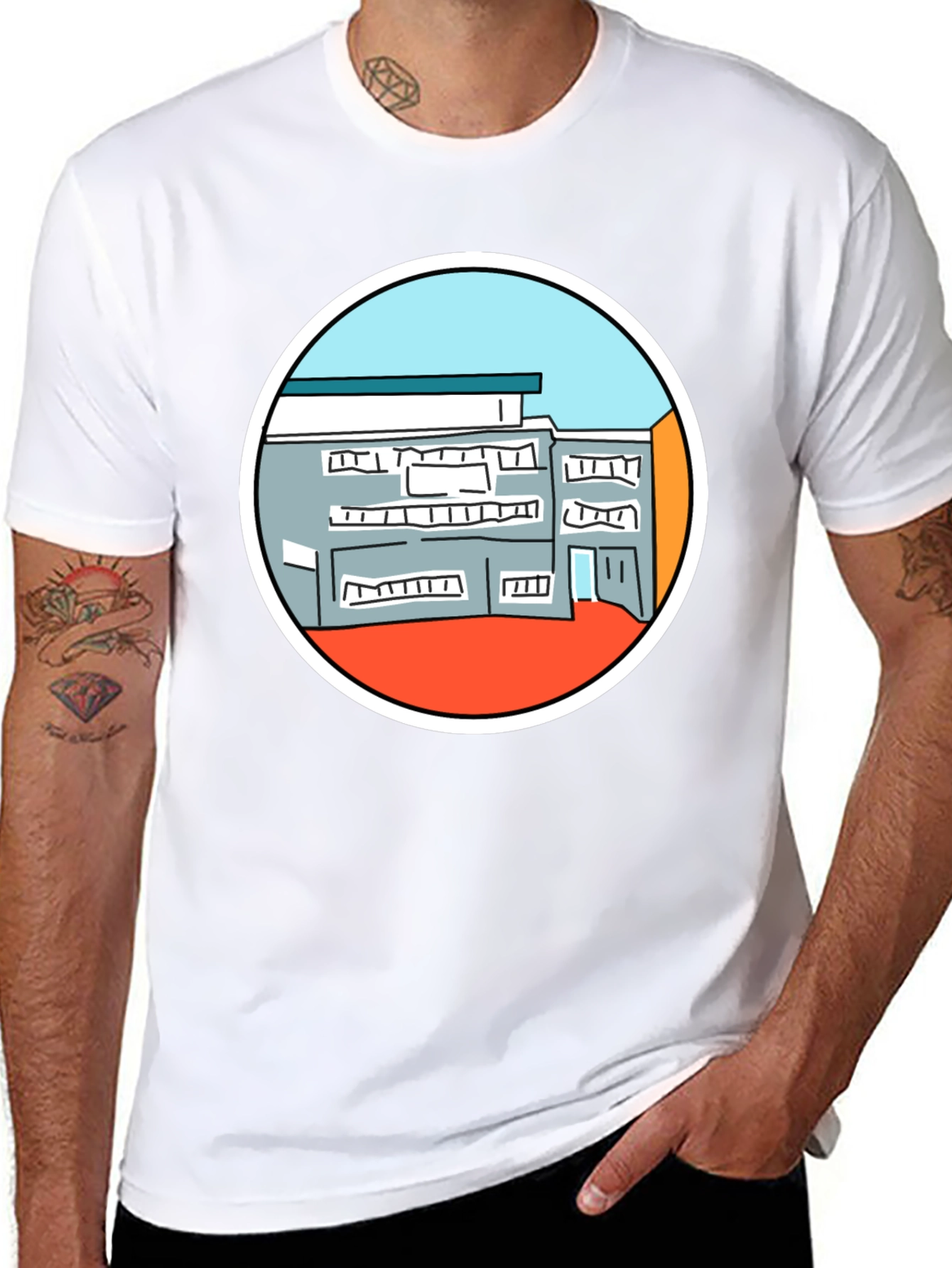 Modern Building Graphic T-Shirt - Unisex