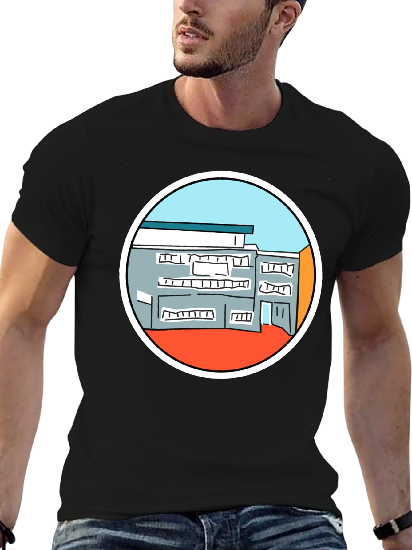 Modern Building Graphic T-Shirt - Unisex