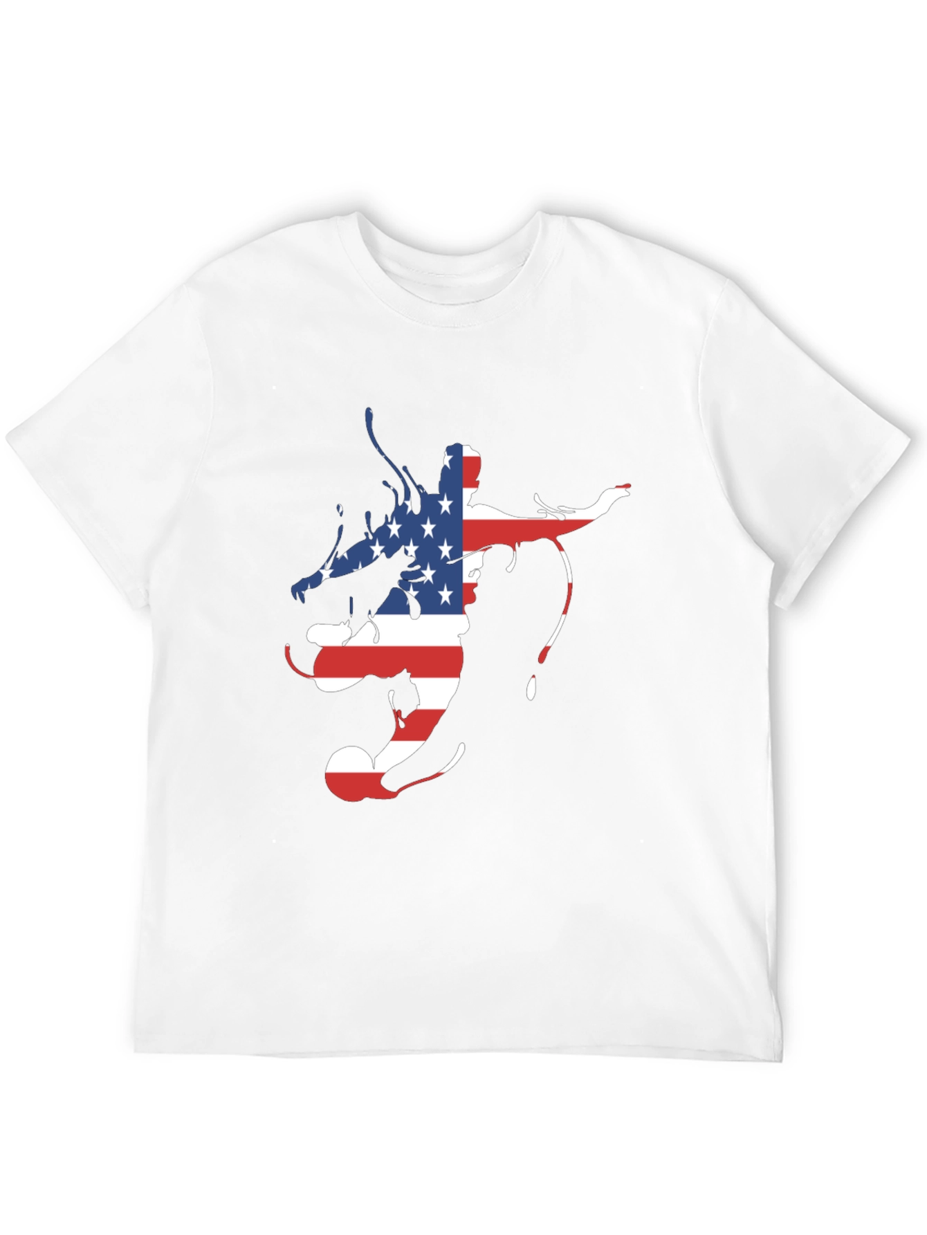American Flag Soccer Player Black T-Shirt