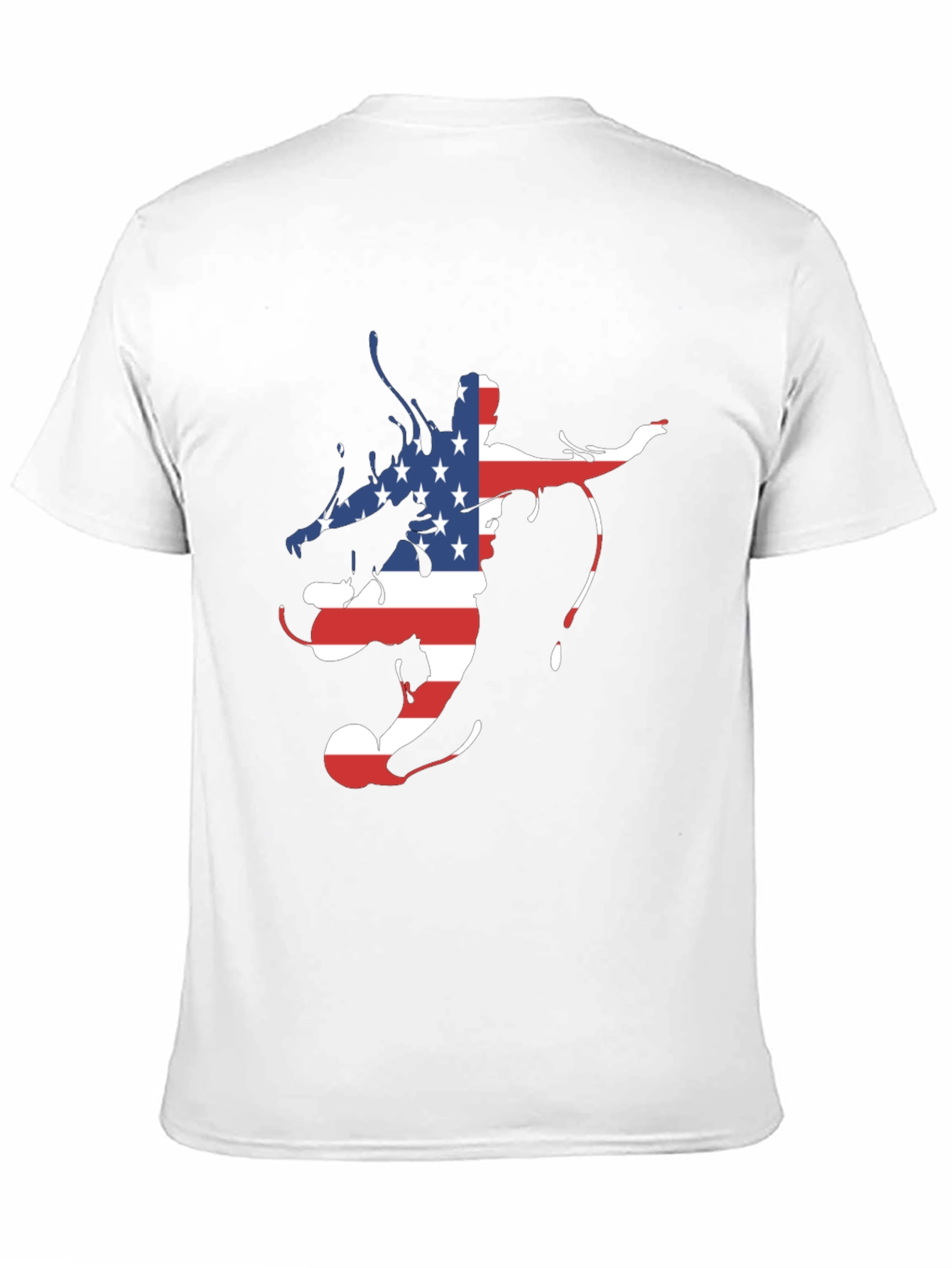 American Flag Soccer Player Black T-Shirt