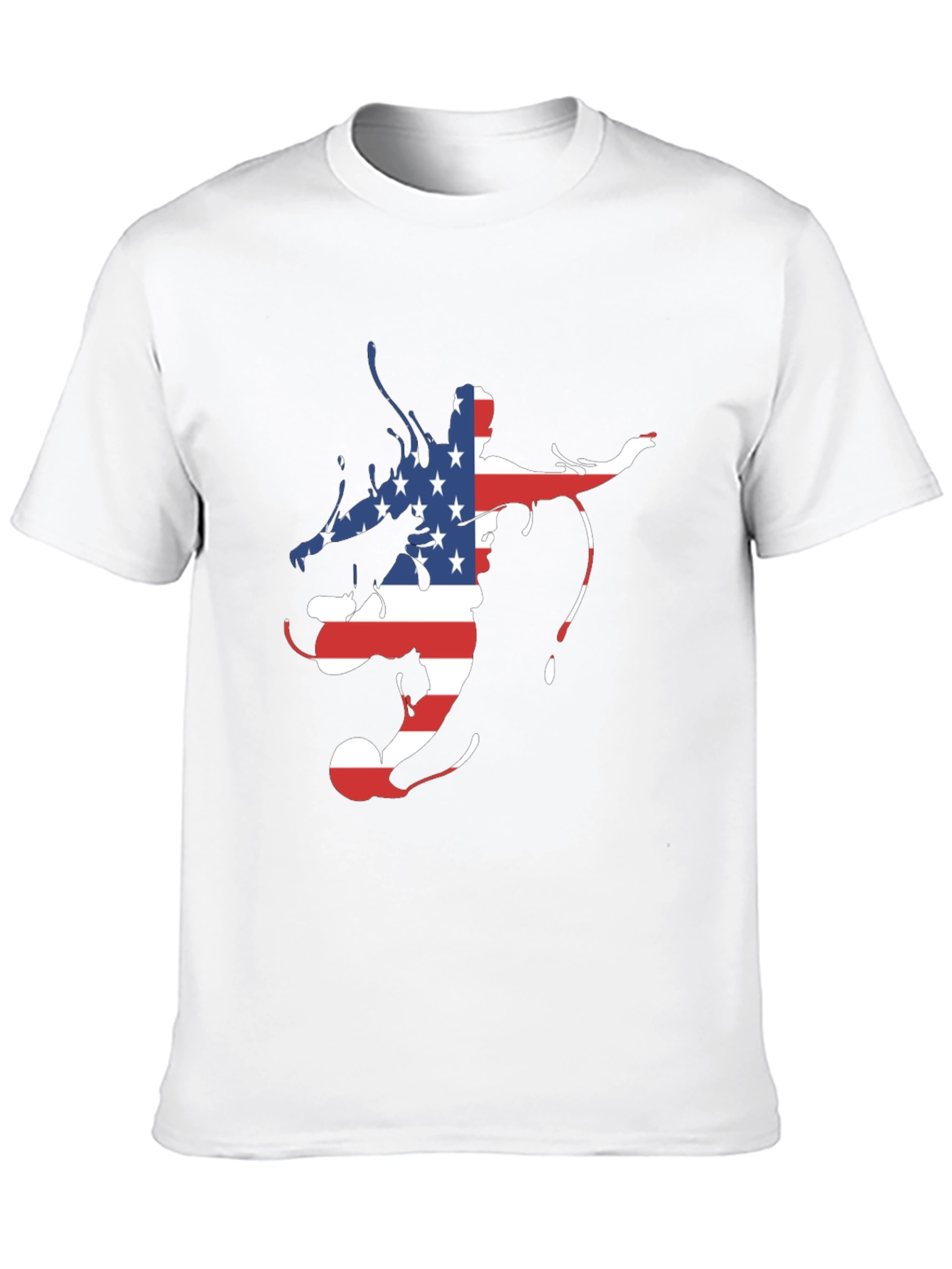 American Flag Soccer Player Black T-Shirt