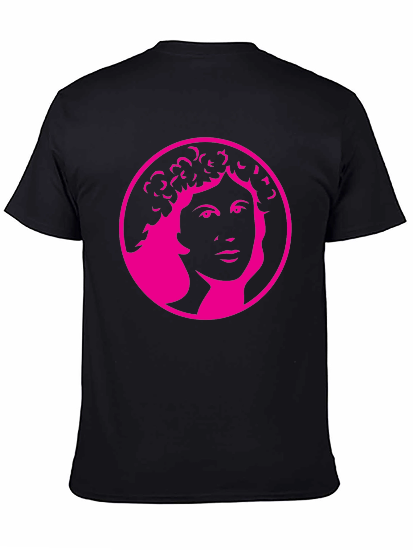 Bold Graphic Tee - Pink Portrait on Black