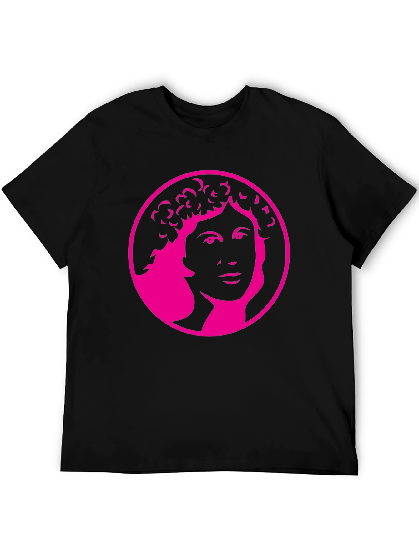 Bold Graphic Tee - Pink Portrait on Black
