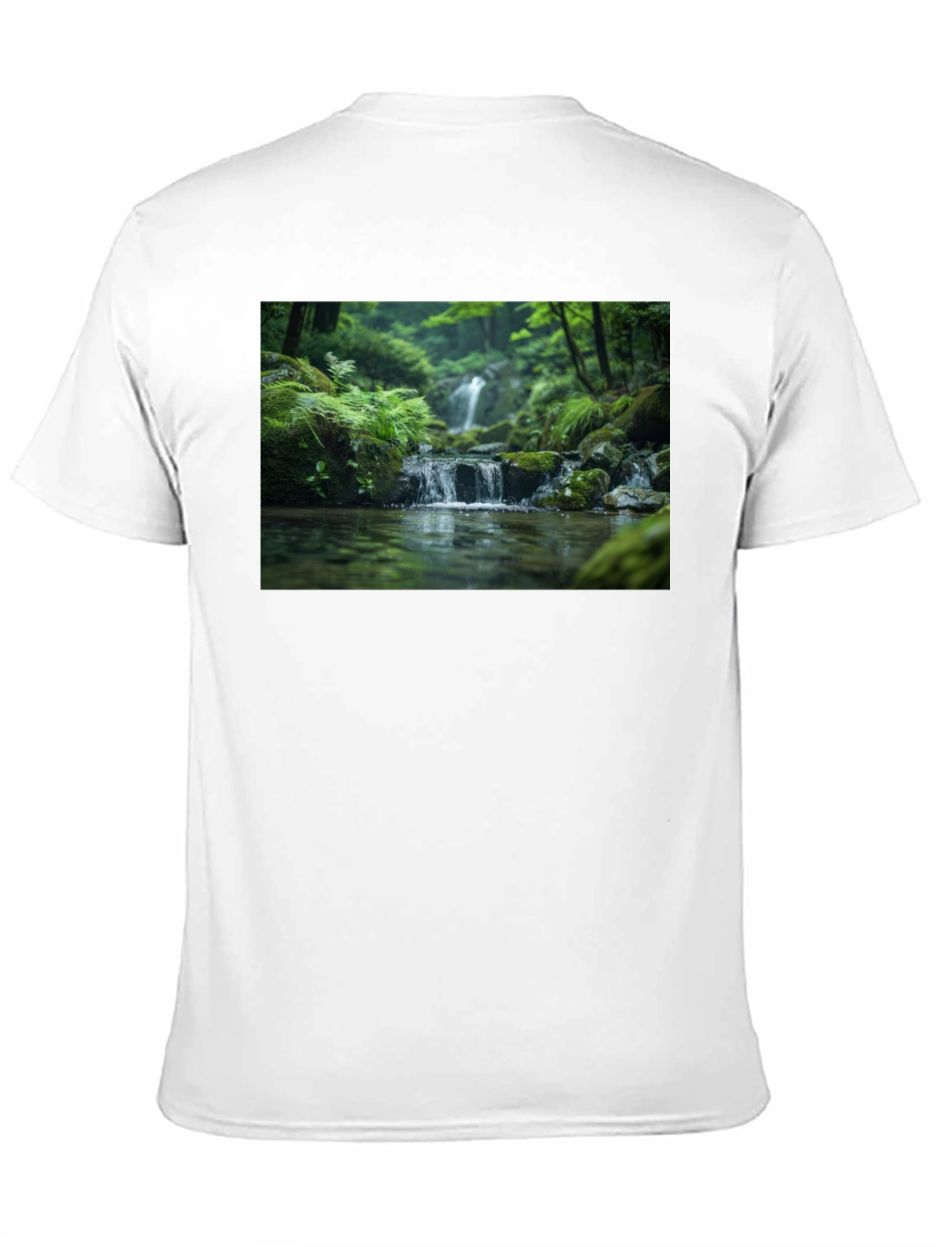 Nature Waterfall Graphic Black T-Shirt