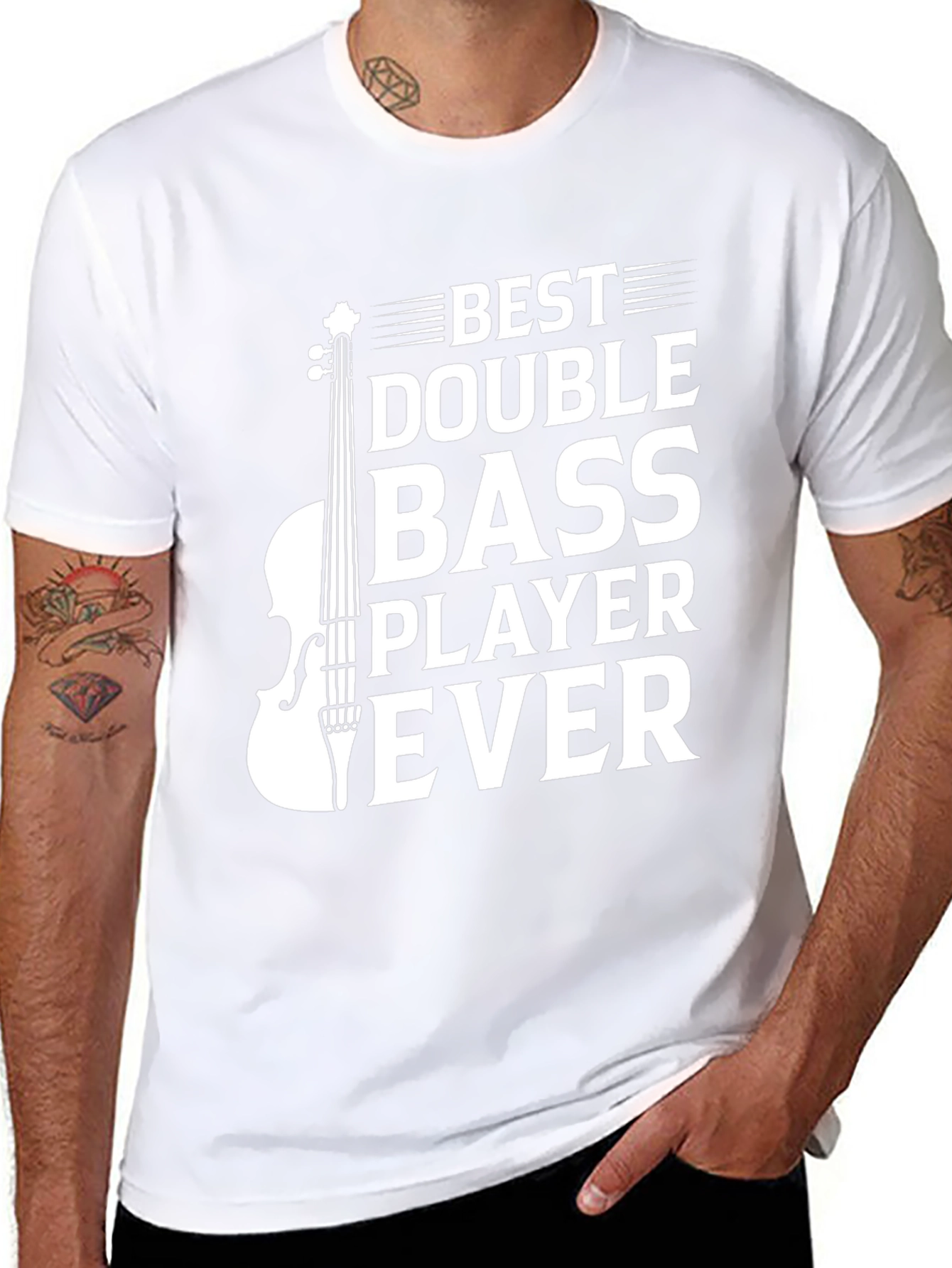 Best Double Bass Player Ever Black T-Shirt