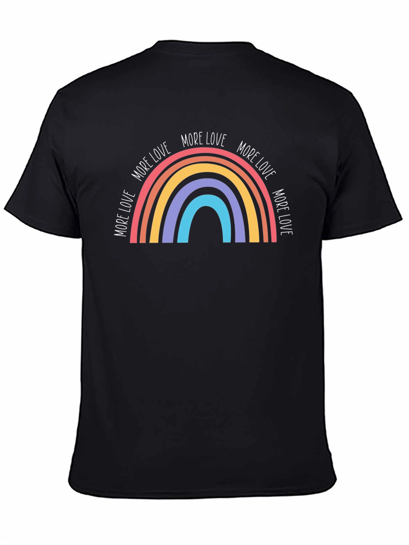 More Love Rainbow Graphic Tee - Black