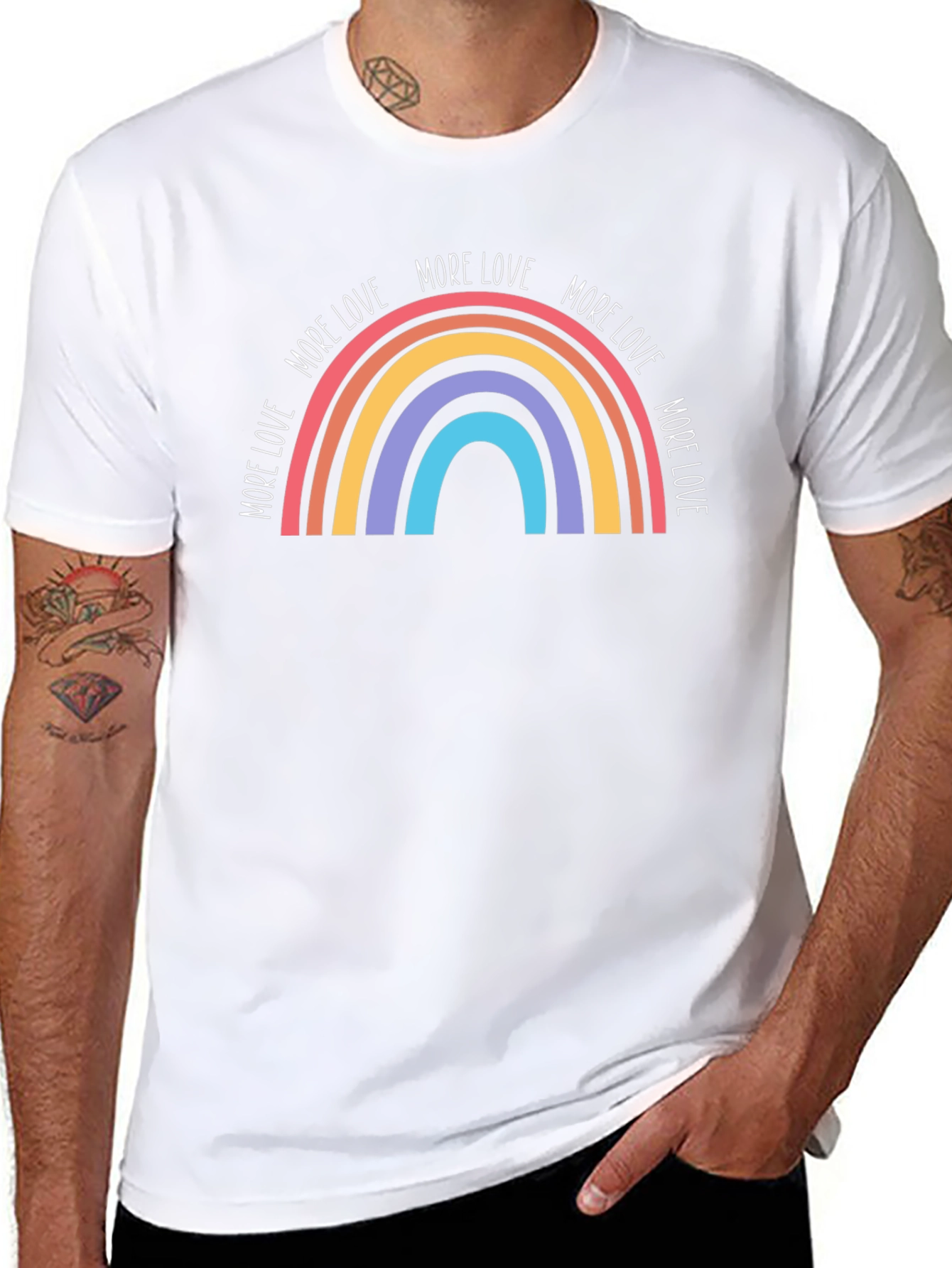 More Love Rainbow Graphic Tee - Black