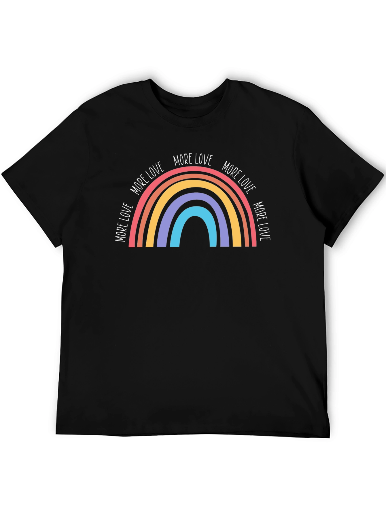 More Love Rainbow Graphic Tee - Black