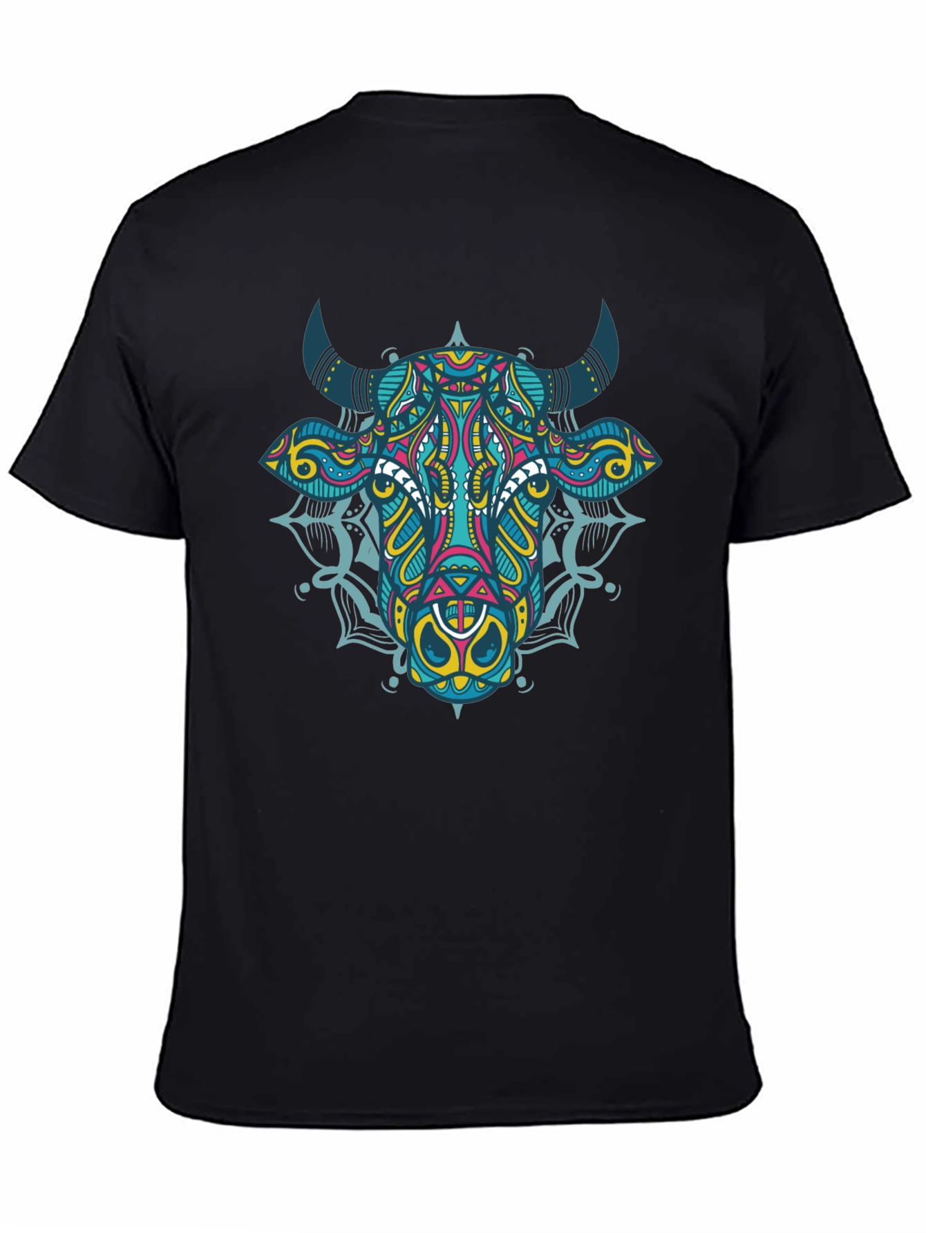 Cow Mandala Graphic Tee - Black