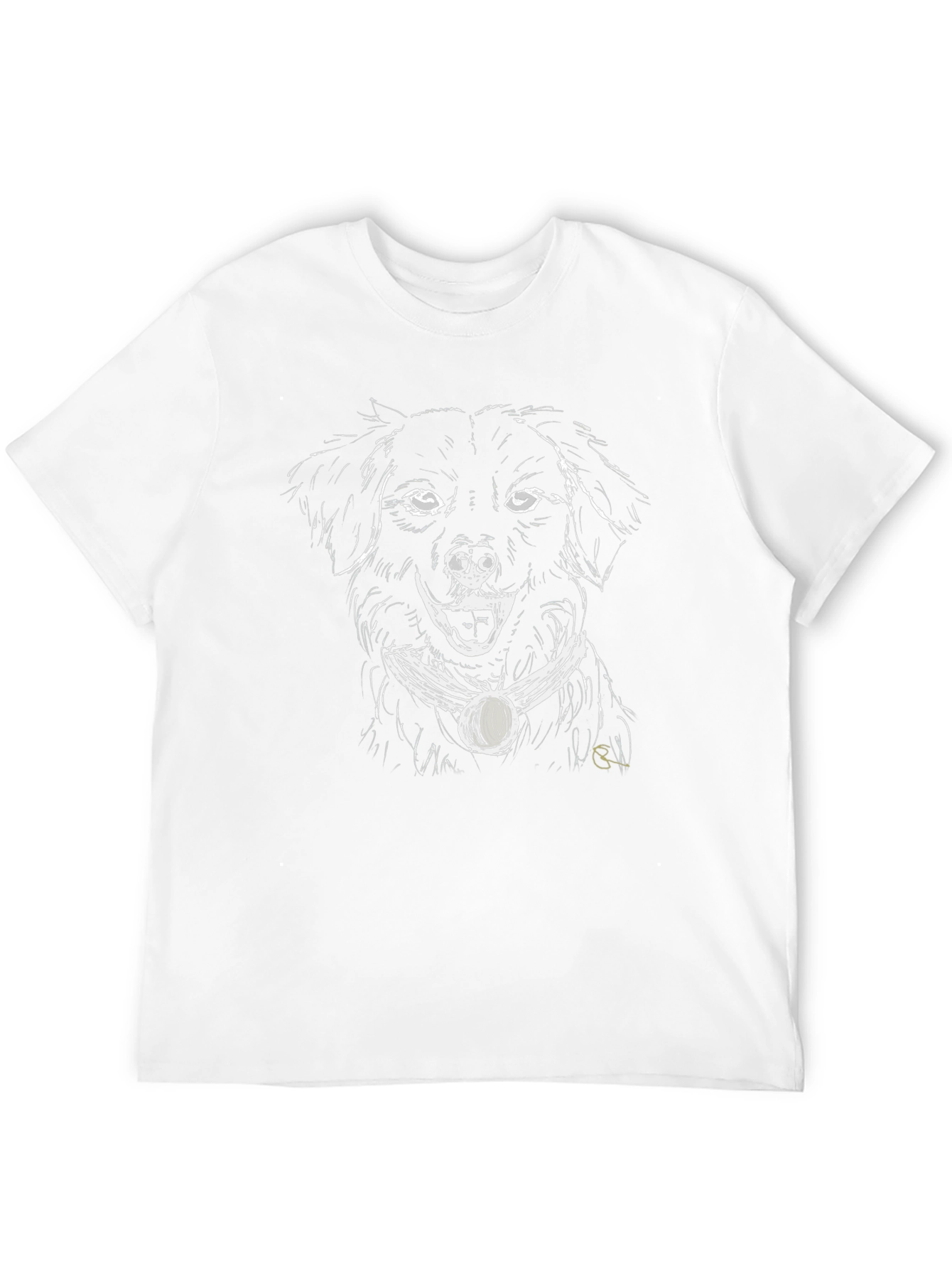 Dog Sketch Graphic Tee - Black Unisex T-Shirt