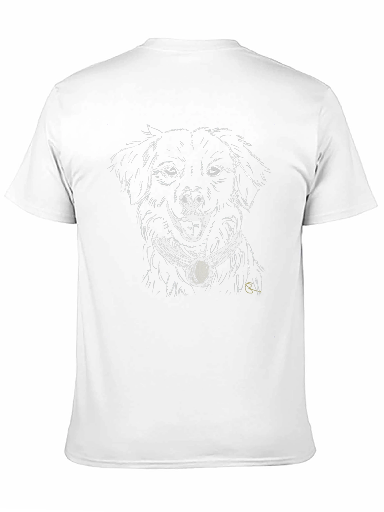 Dog Sketch Graphic Tee - Black Unisex T-Shirt