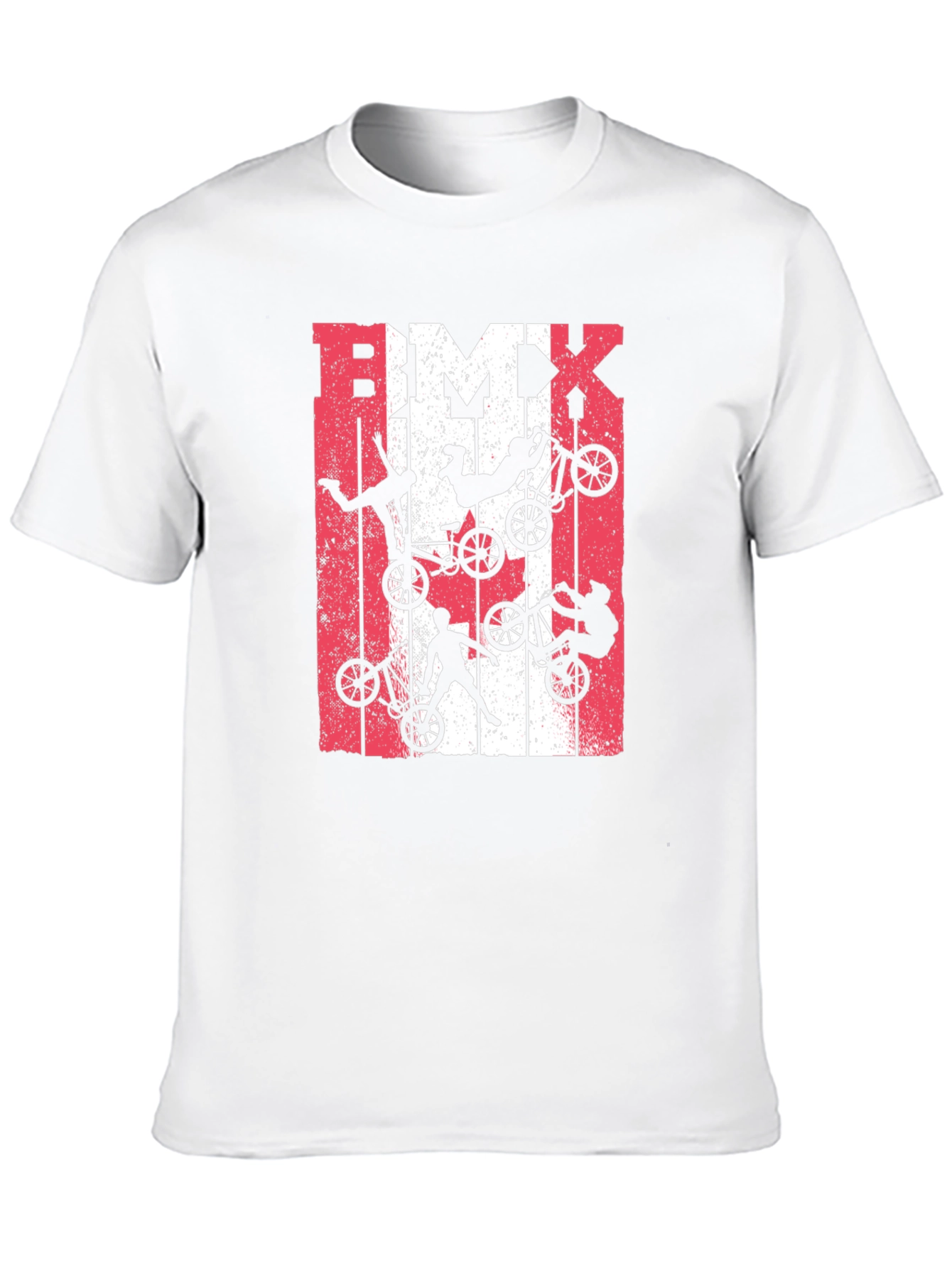 BMX Stunt T-Shirt - Red & White Graphic Tee