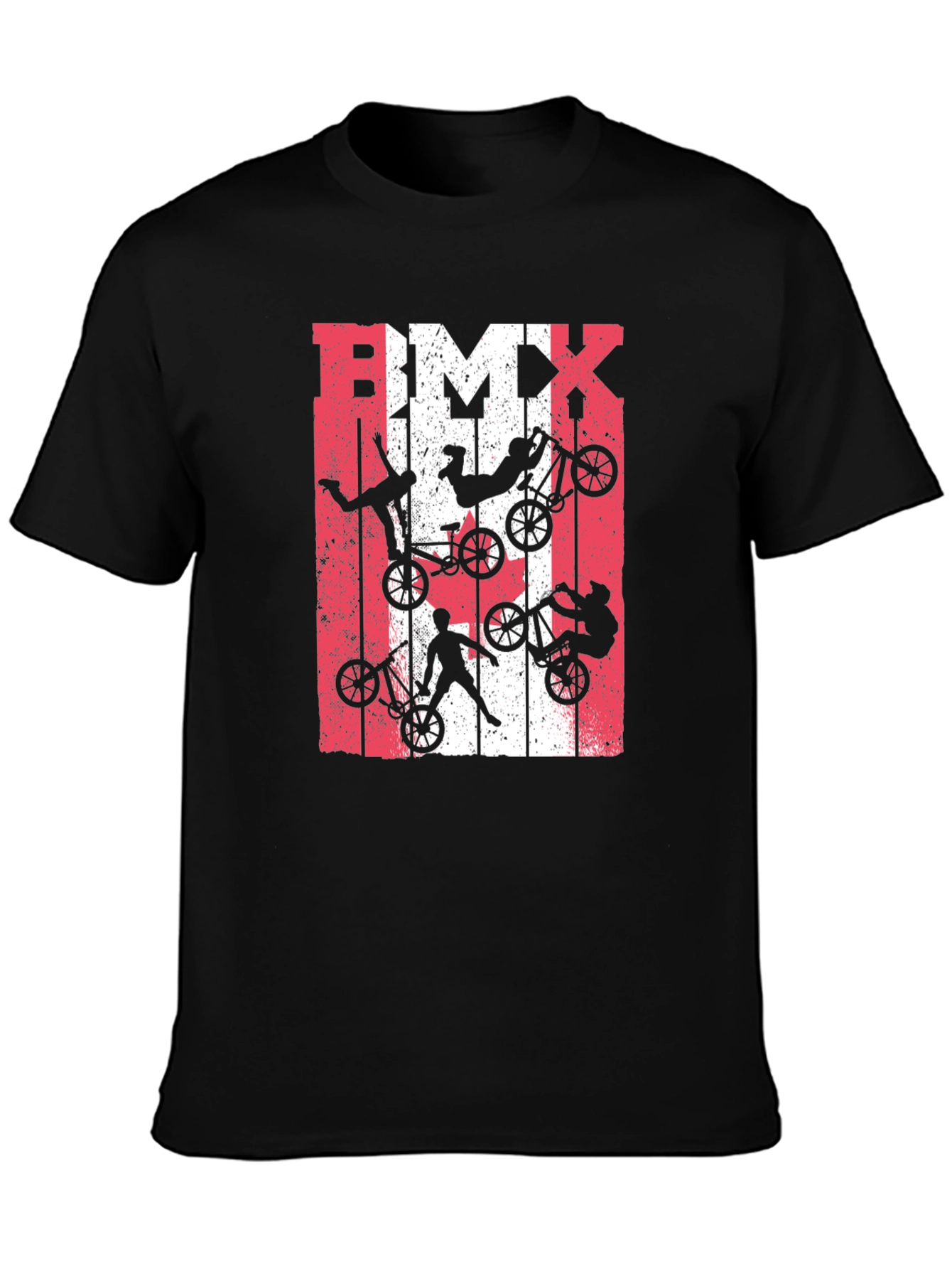 BMX Stunt T-Shirt - Red & White Graphic Tee