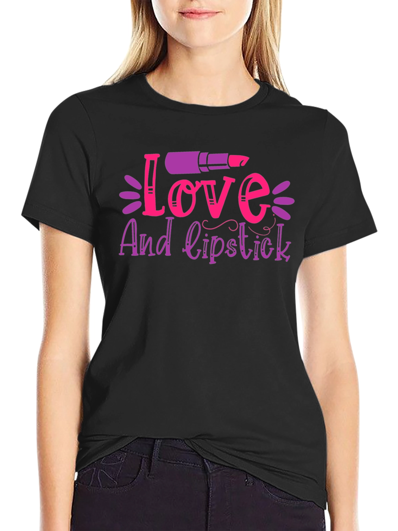 Love and Lipstick Graphic Tee - Black