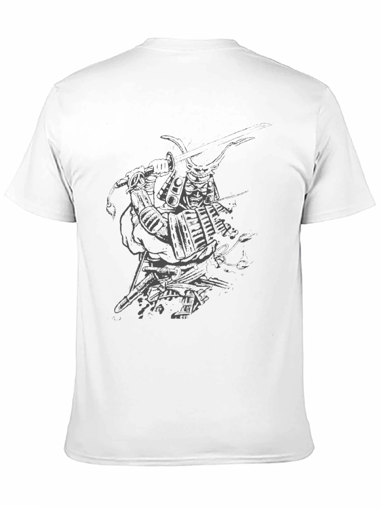 Samurai Graphic Print Black T-Shirt