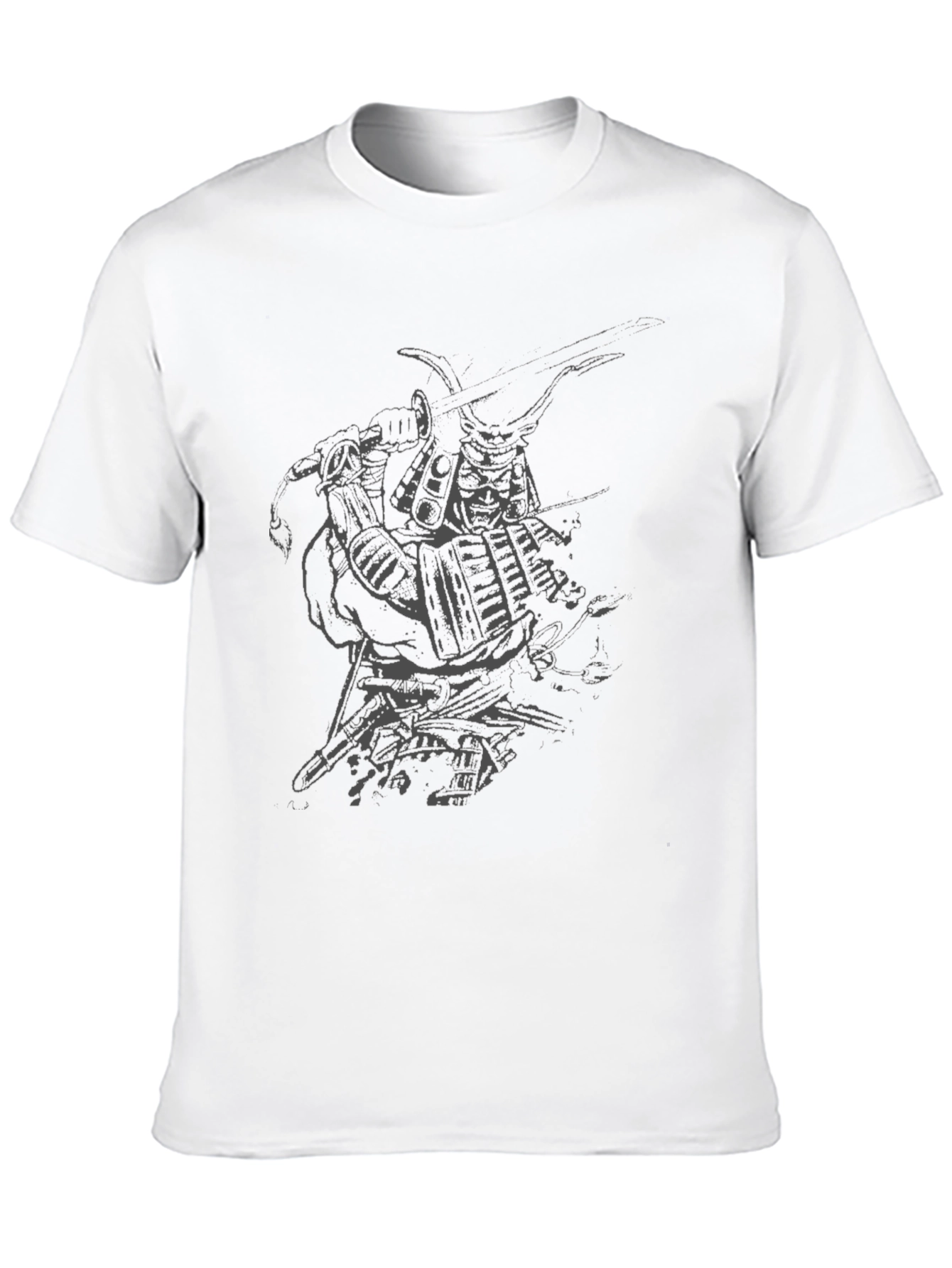 Samurai Graphic Print Black T-Shirt