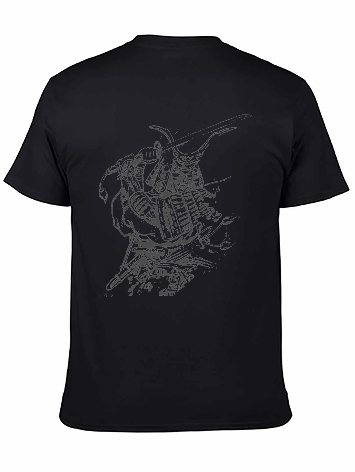 Samurai Graphic Print Black T-Shirt