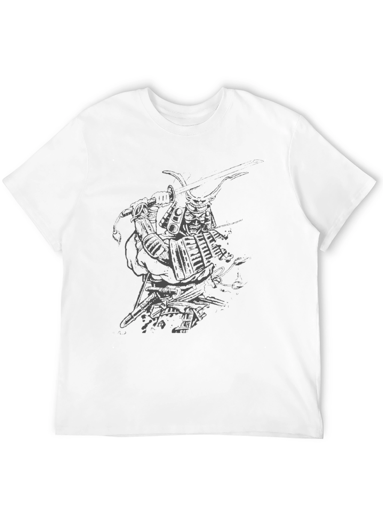 Samurai Graphic Print Black T-Shirt