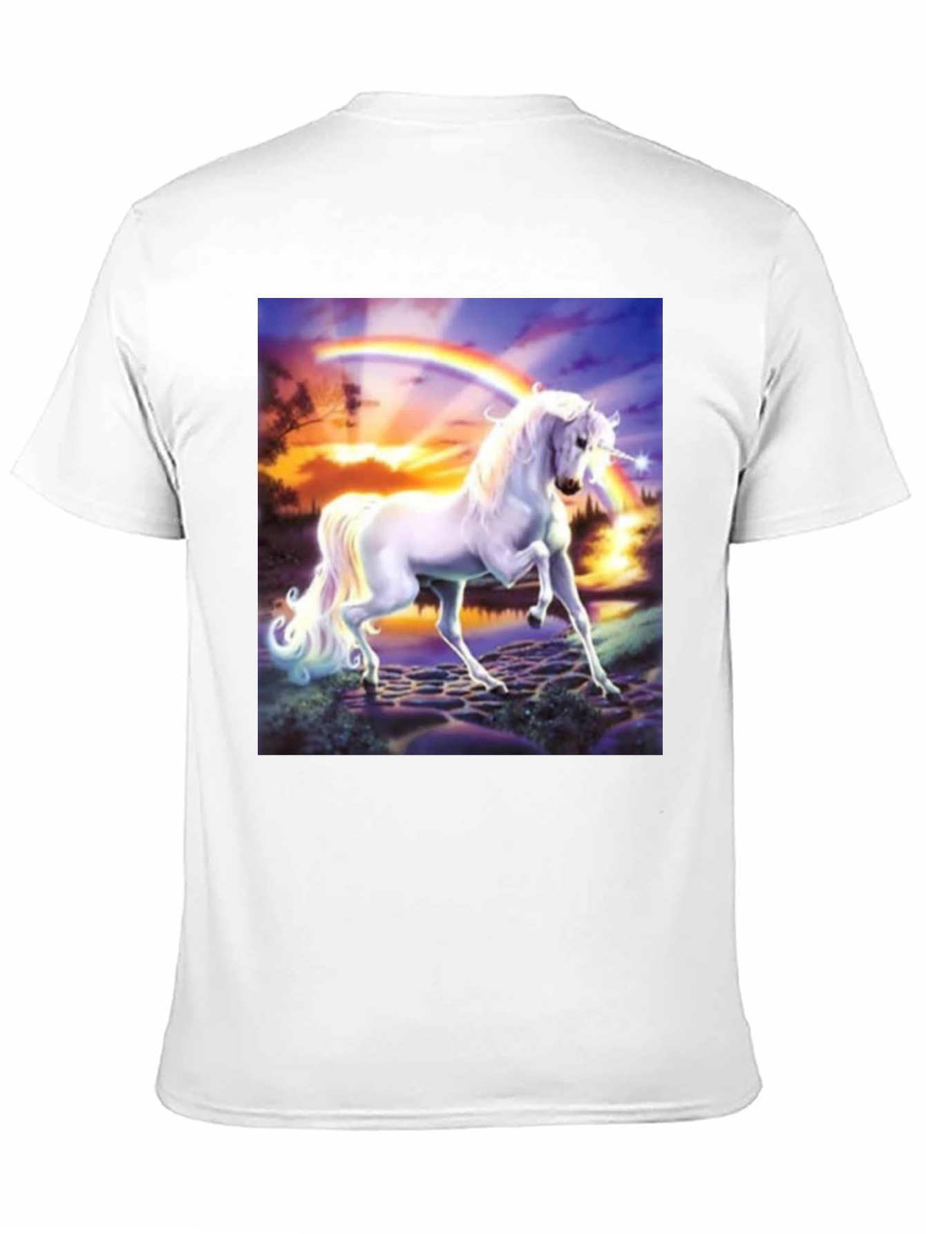 Unicorn Rainbow Graphic T-Shirt - Black