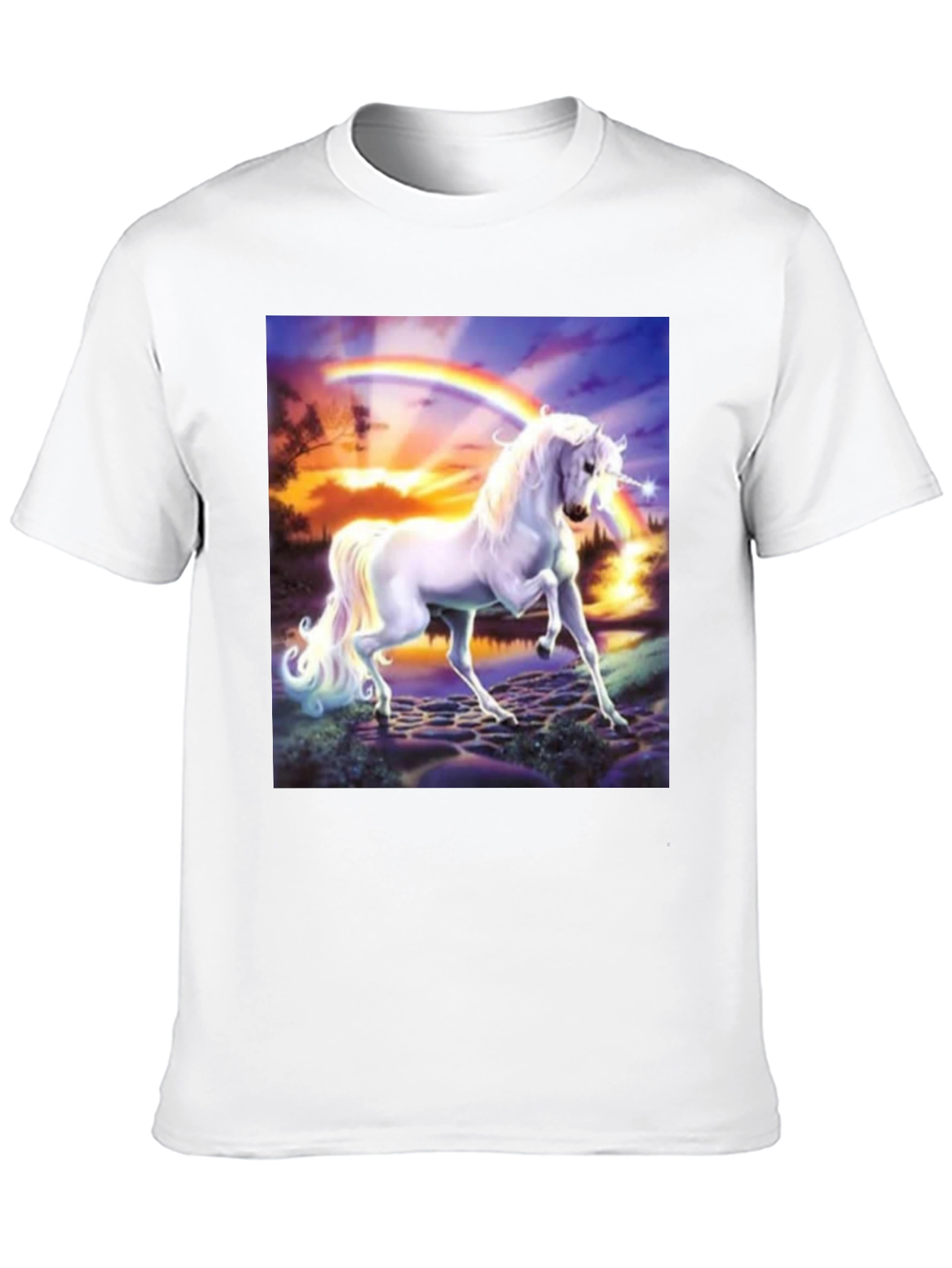 Unicorn Rainbow Graphic T-Shirt - Black