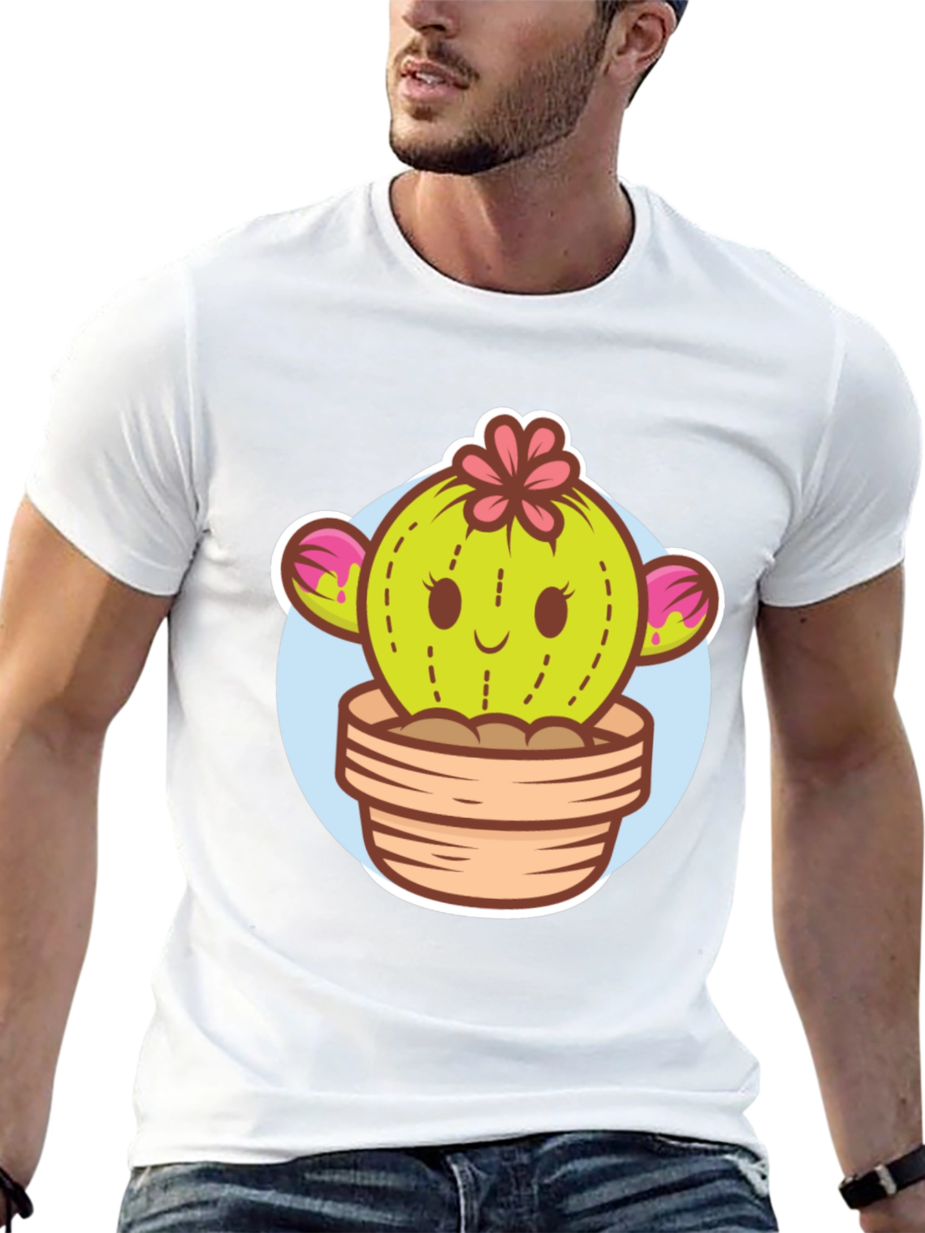 Cute Cactus Potted Plant Graphic Tee