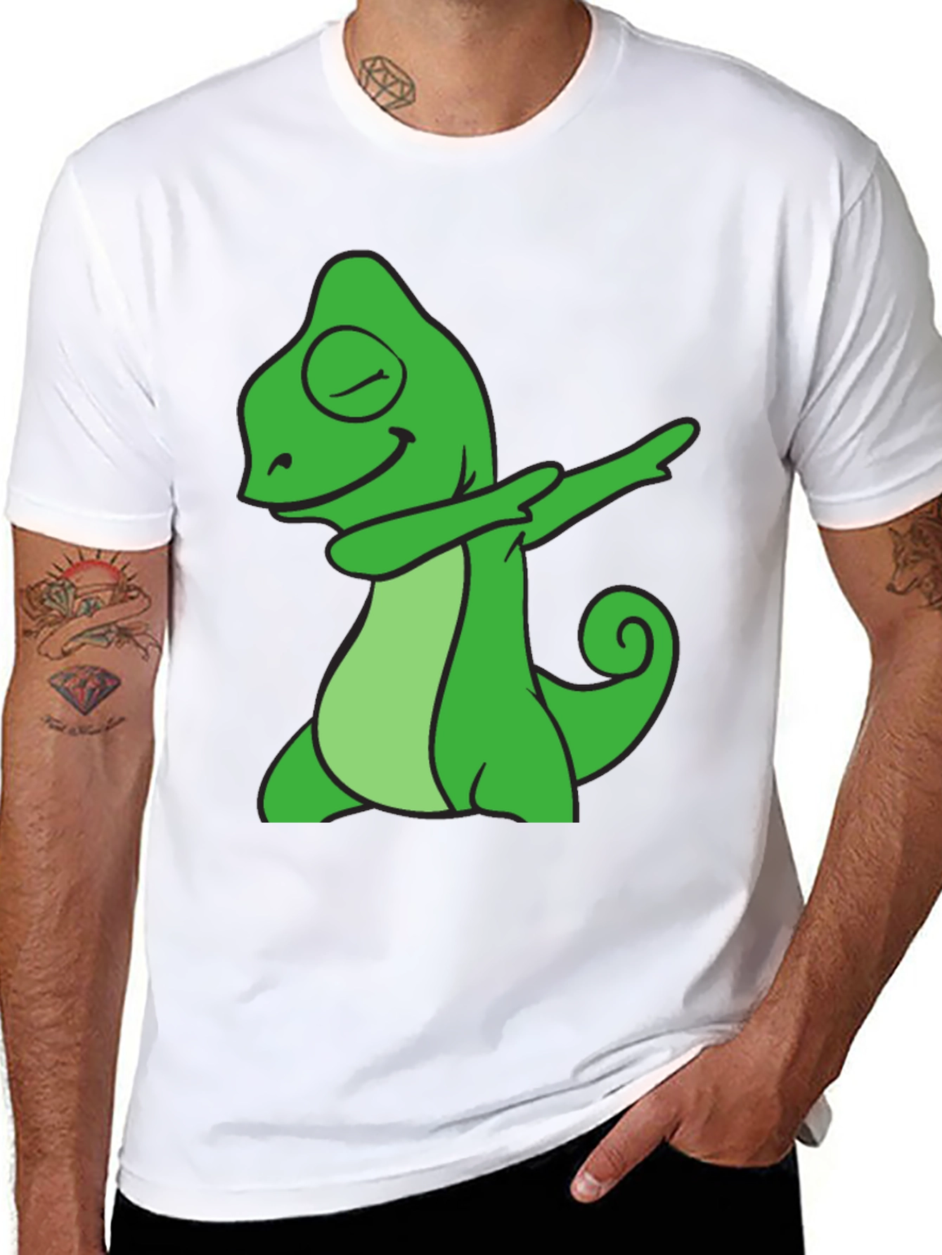 Dabbing Chameleon T-Shirt - Cool Graphic Tee