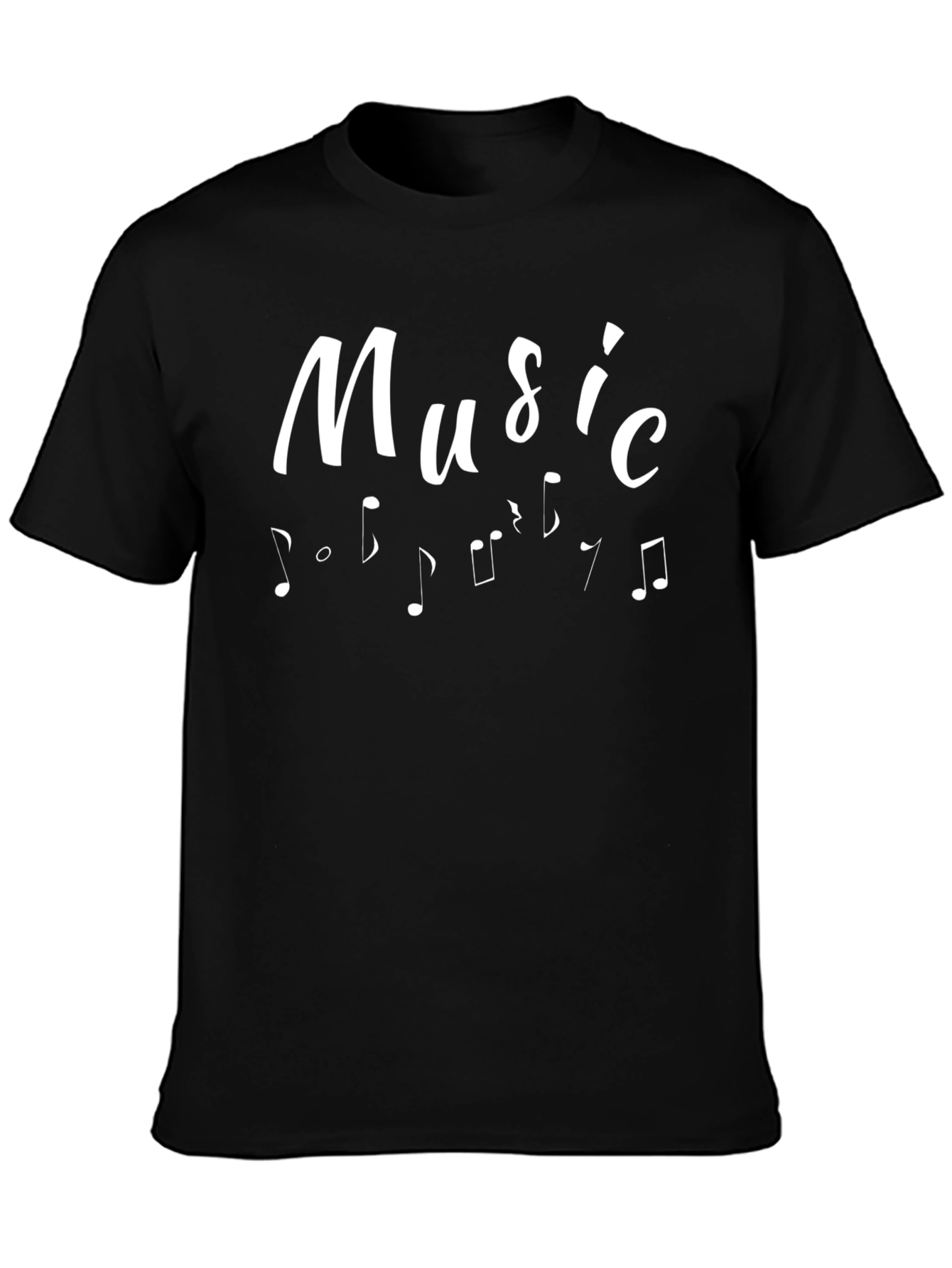Music Notes Black Graphic Tee for Men