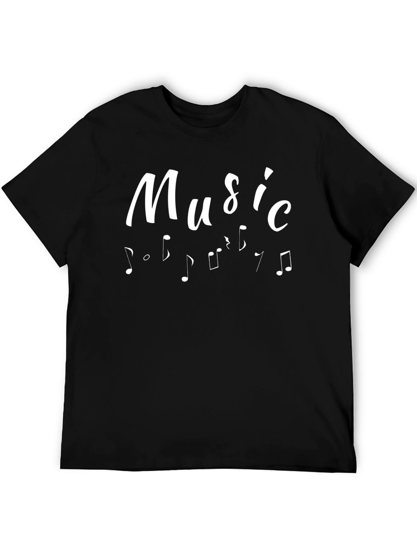 Music Notes Black Graphic Tee for Men