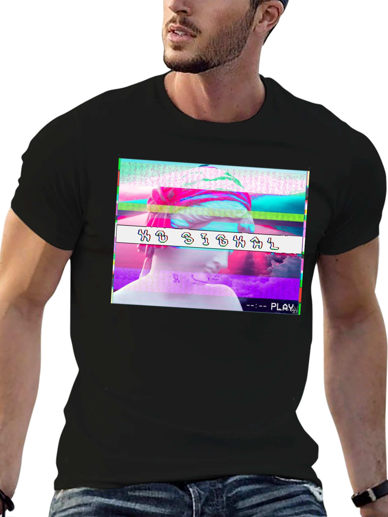 No Signal Glitch Aesthetic T-Shirt