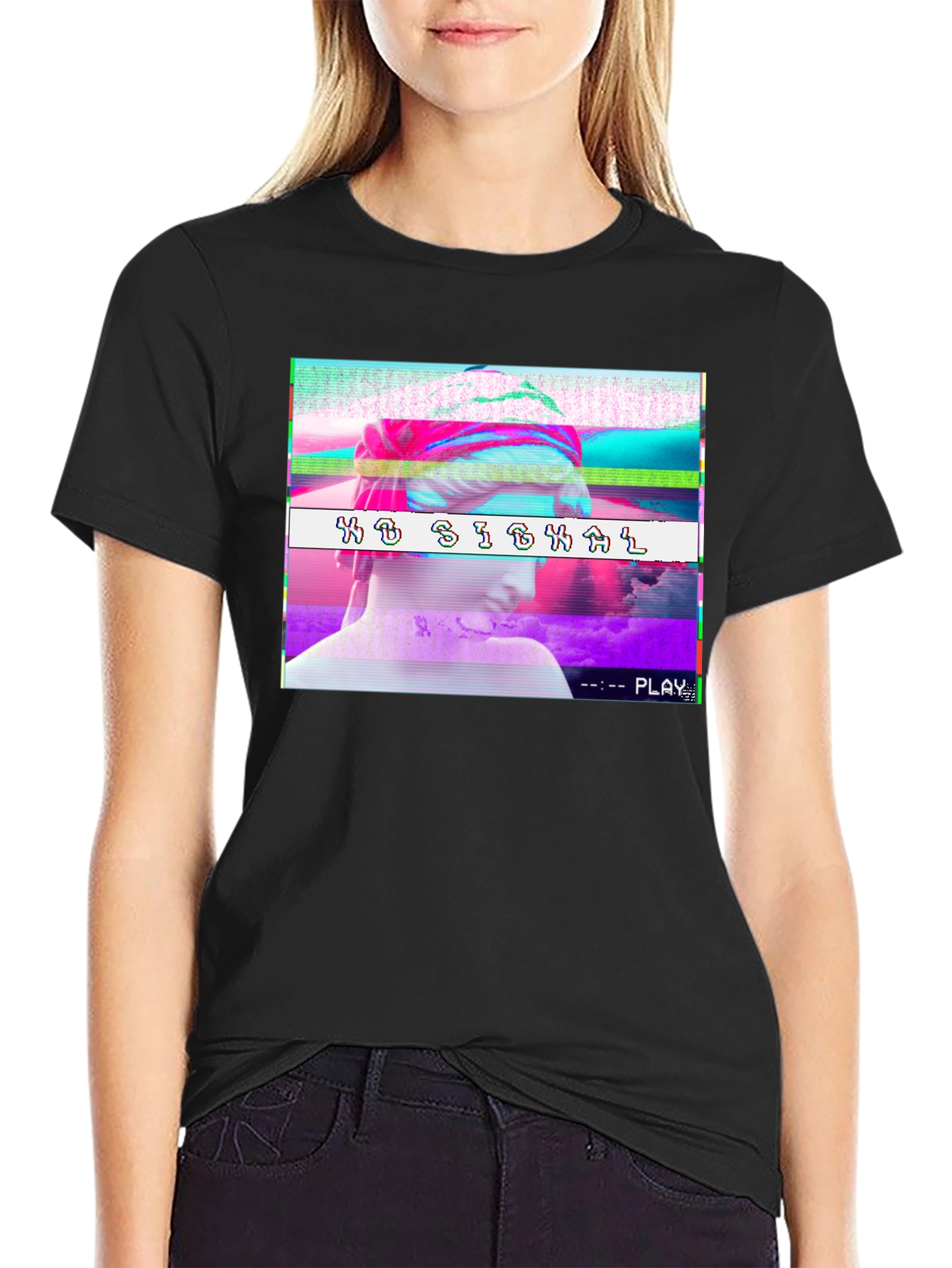 No Signal Glitch Aesthetic T-Shirt