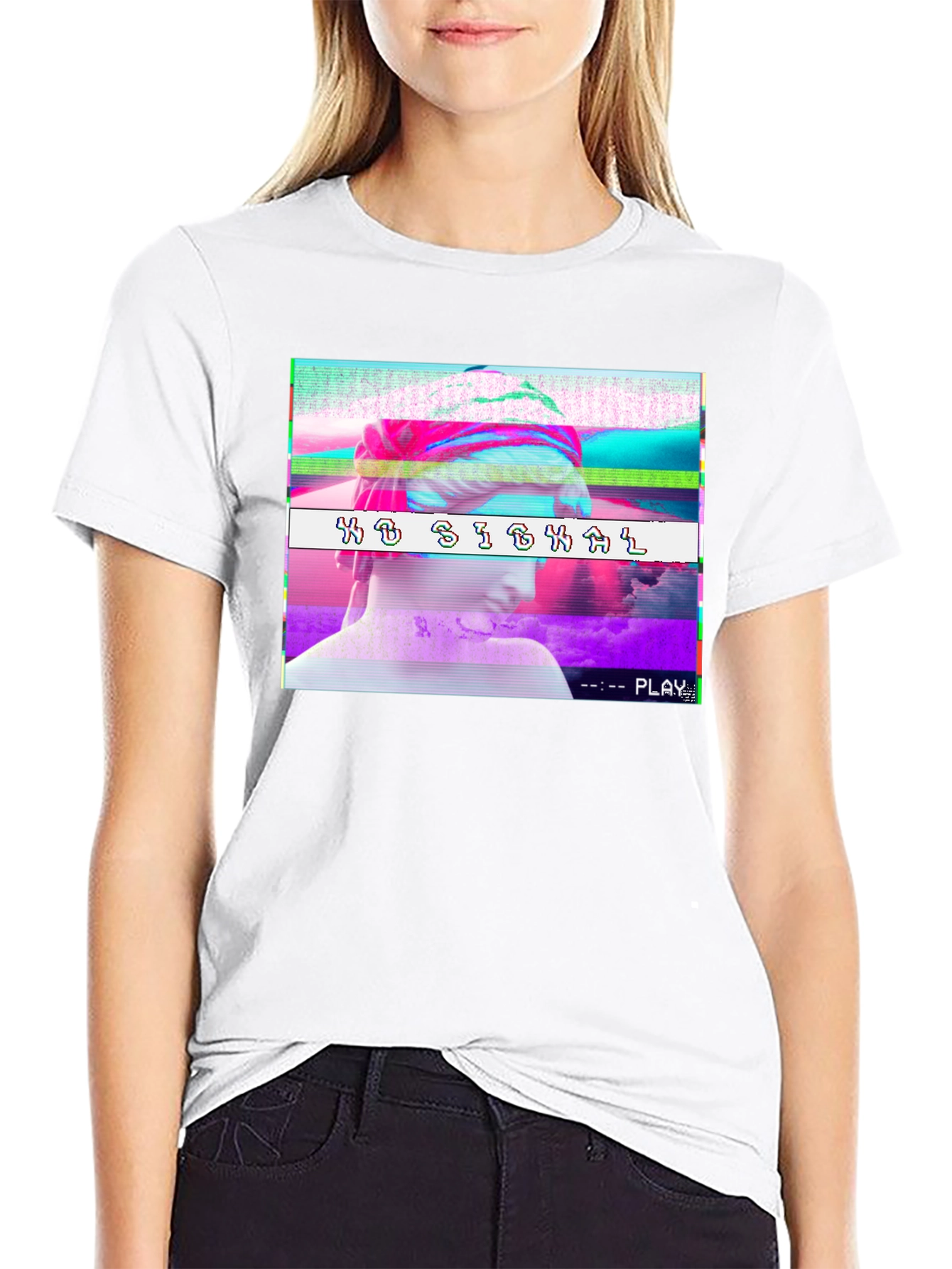 No Signal Glitch Aesthetic T-Shirt