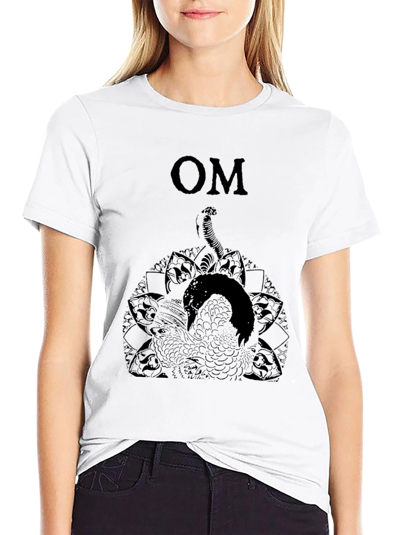 Mens Black Om Snake Graphic Tee
