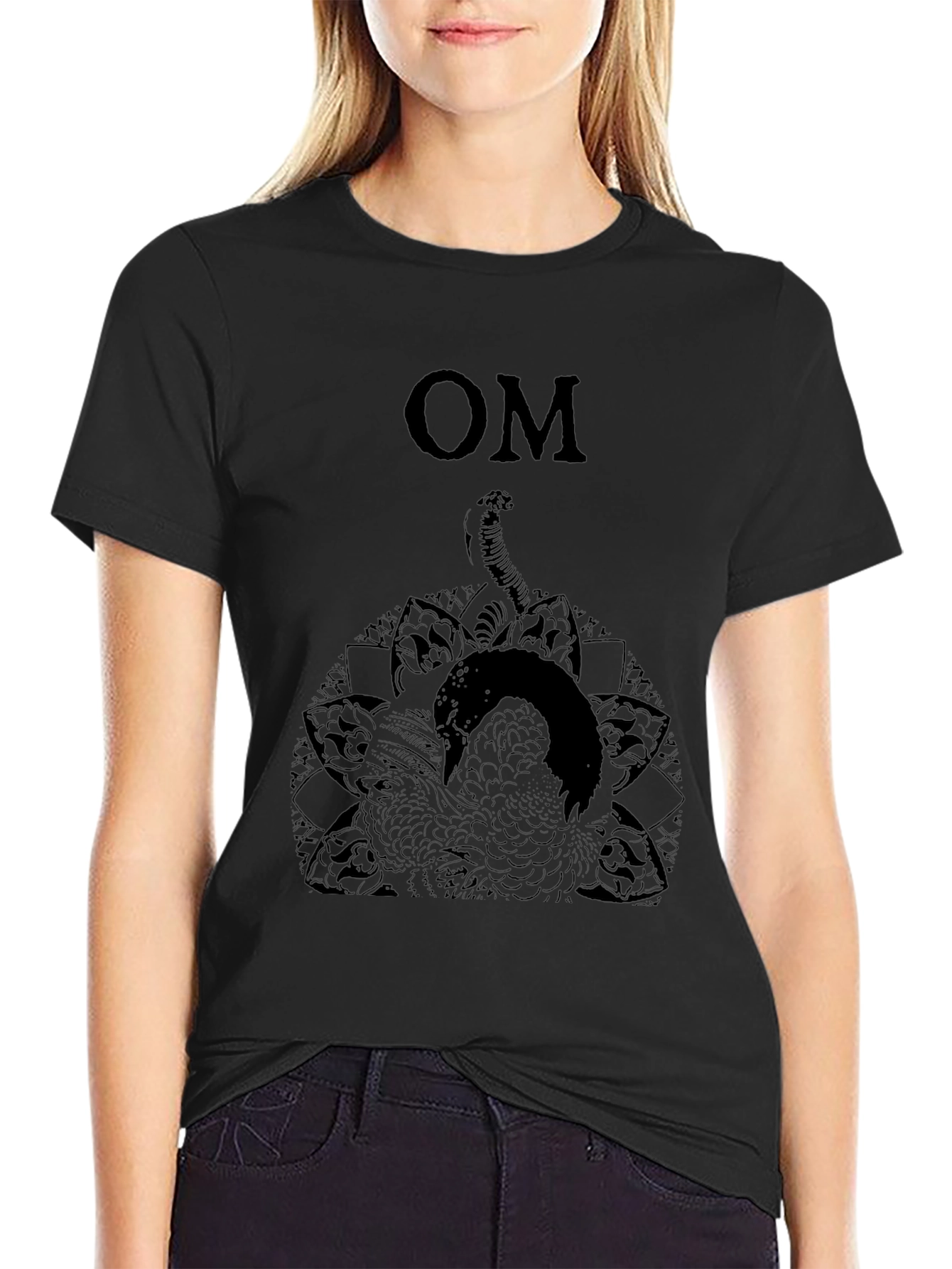 Mens Black Om Snake Graphic Tee