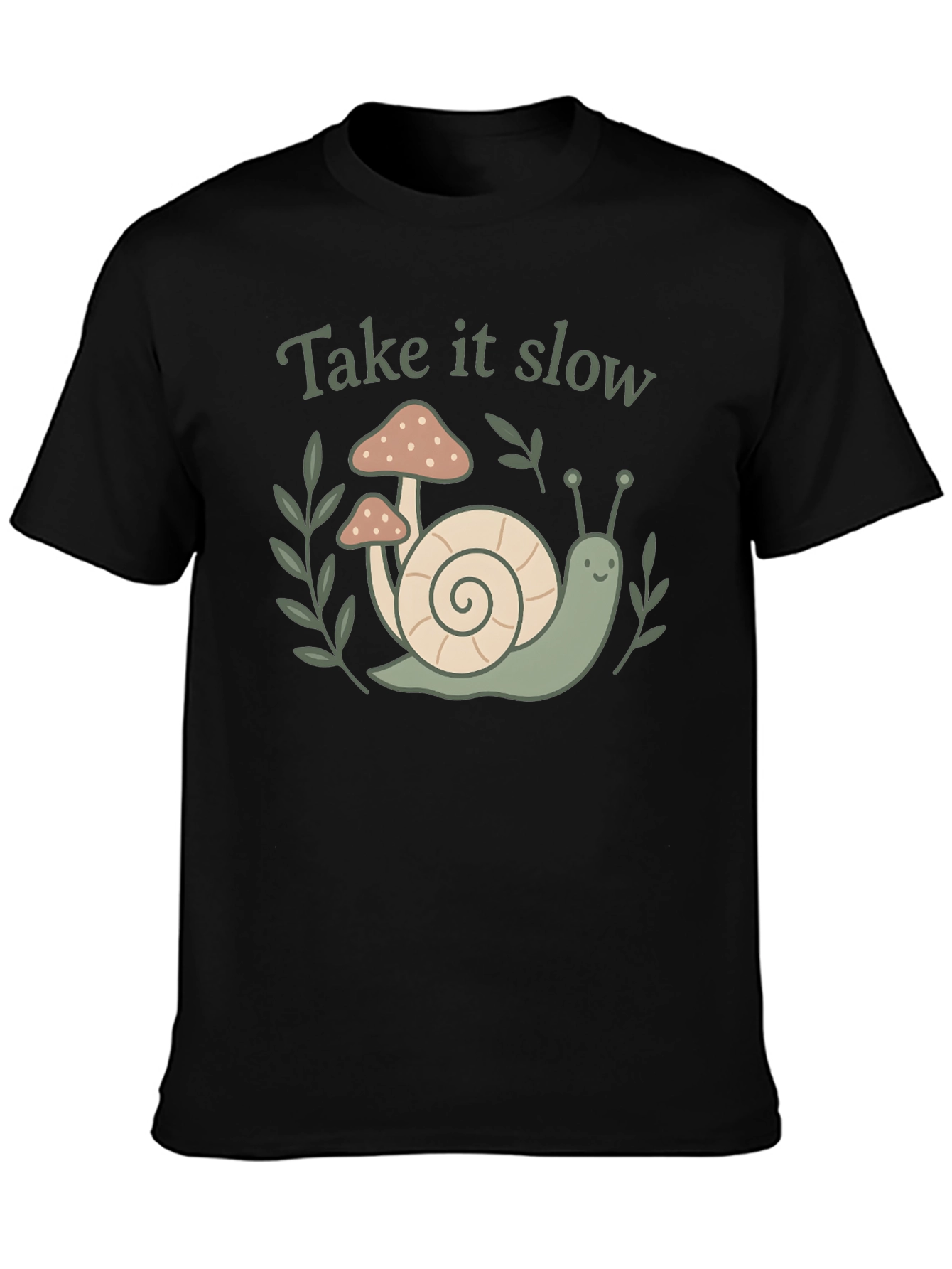 Take It Slow Snail Mushroom Graphic Tee